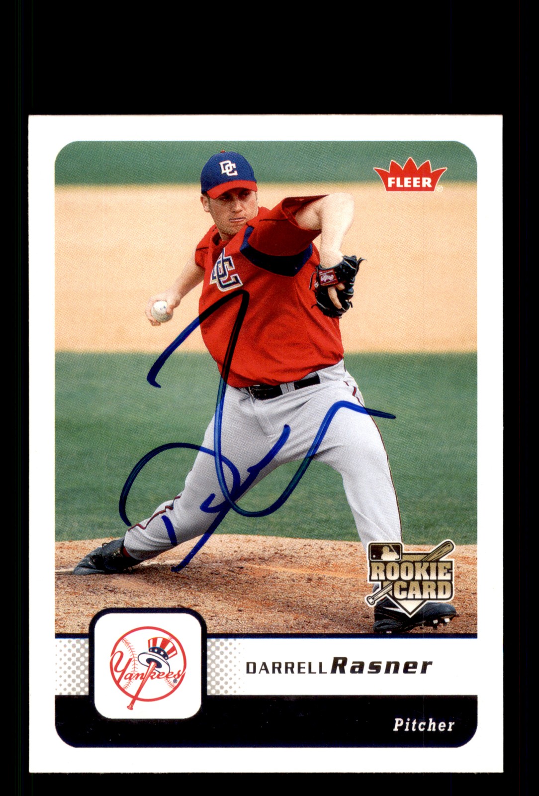 Signed Baseball Card Auto Darrell Rasner 2006 Fleer #218 Yankees Nationals