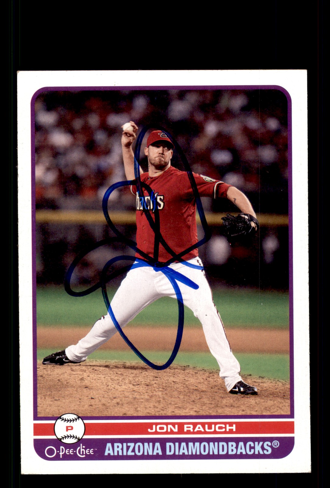 Signed Baseball Card Auto Jon Rauch 2009 O-Pee-Chee #229 Arizona Diamondbacks
