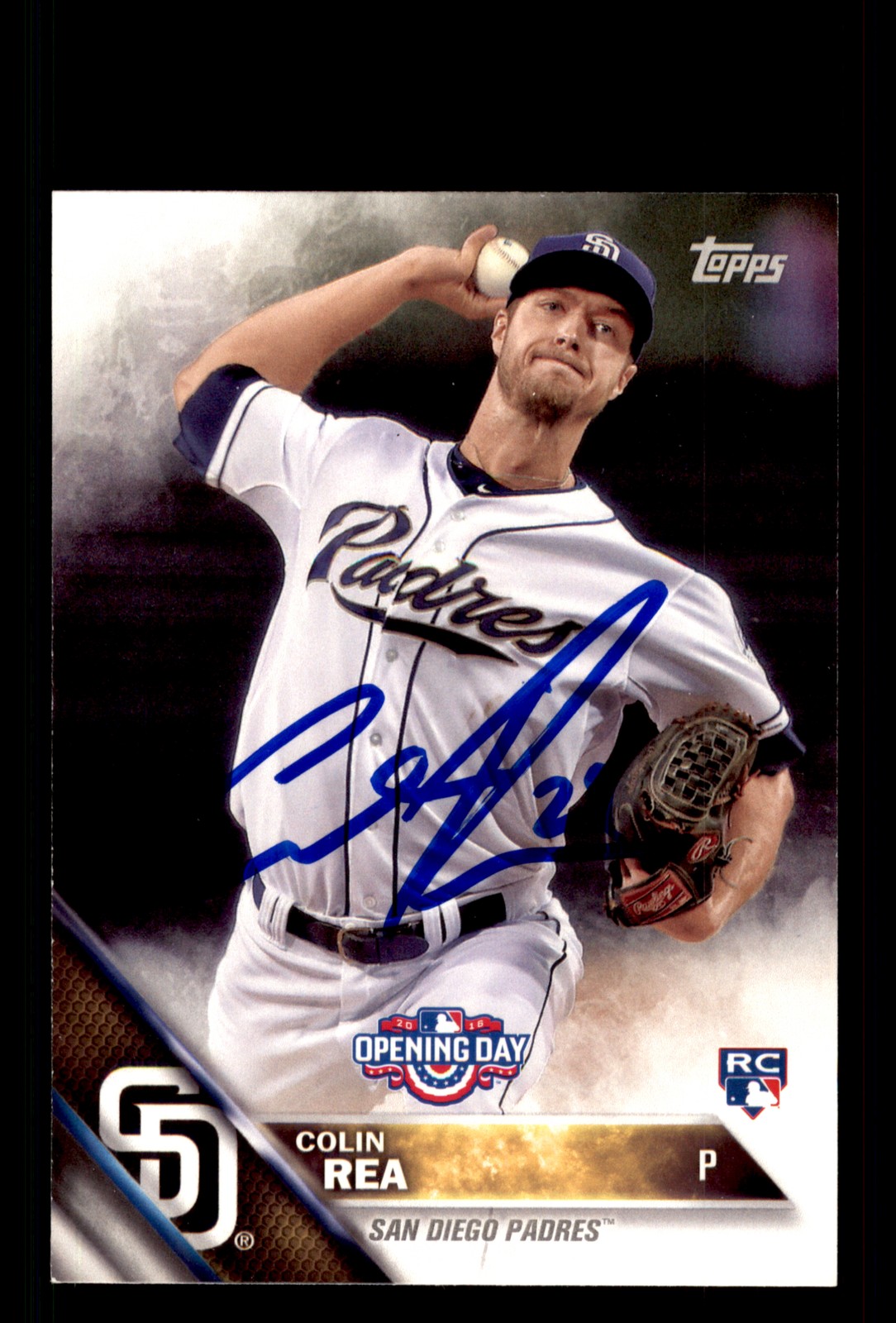 Signed Baseball Card Auto Colin Rea 2016 Topps Opening Day #OD-36 Padres