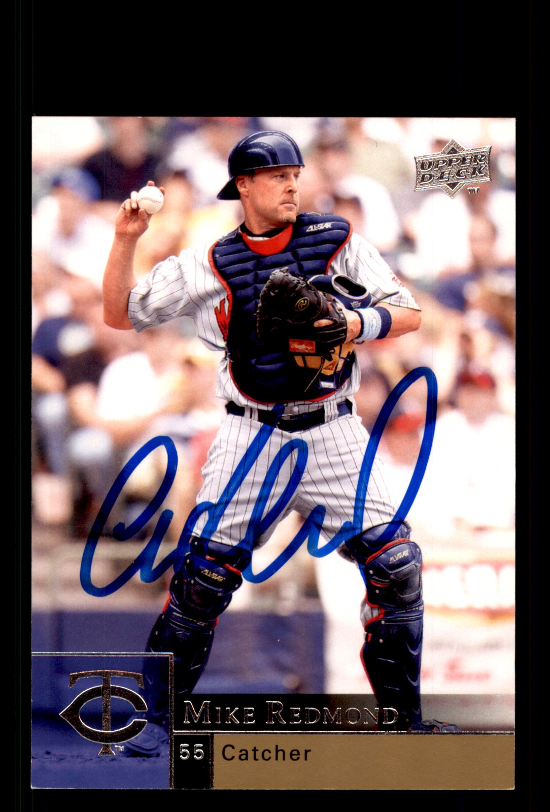 Signed Baseball Card Auto Mike Redmond 2009 Upper Deck #744 Minnesota Twins