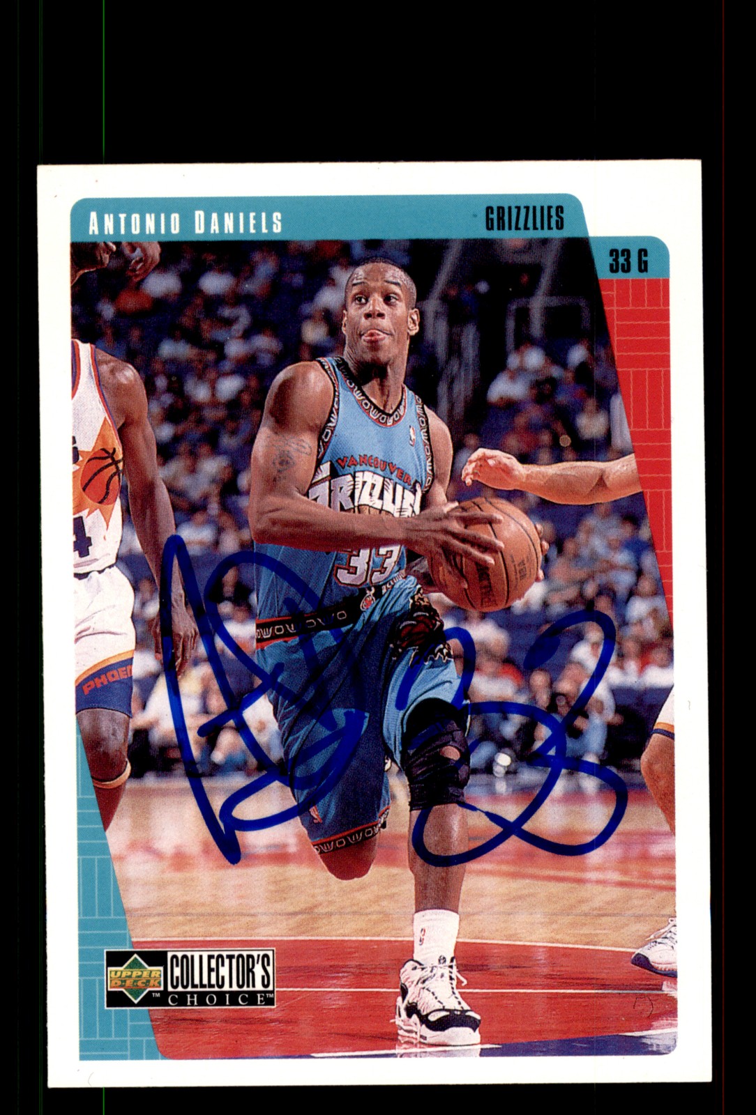 Signed Basketball Card Auto Antonio Daniels 1997-98 Collector's Choice #345