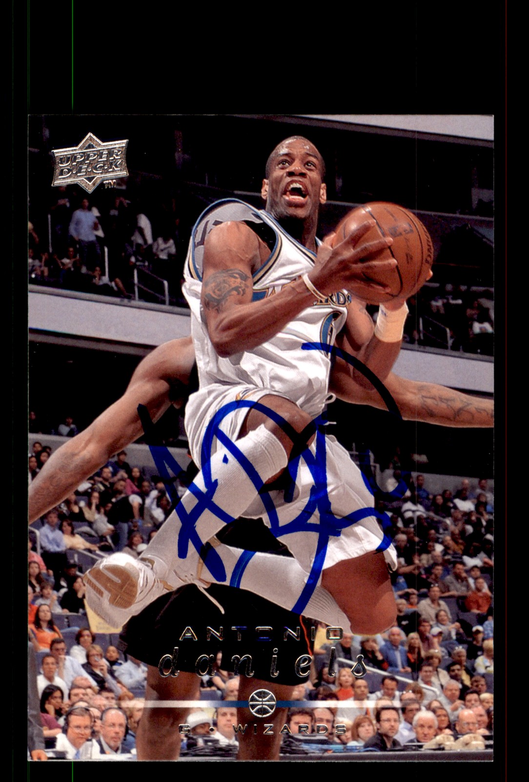 Signed Basketball Card Auto Antonio Daniels 2008-09 Upper Deck #195 Wizards