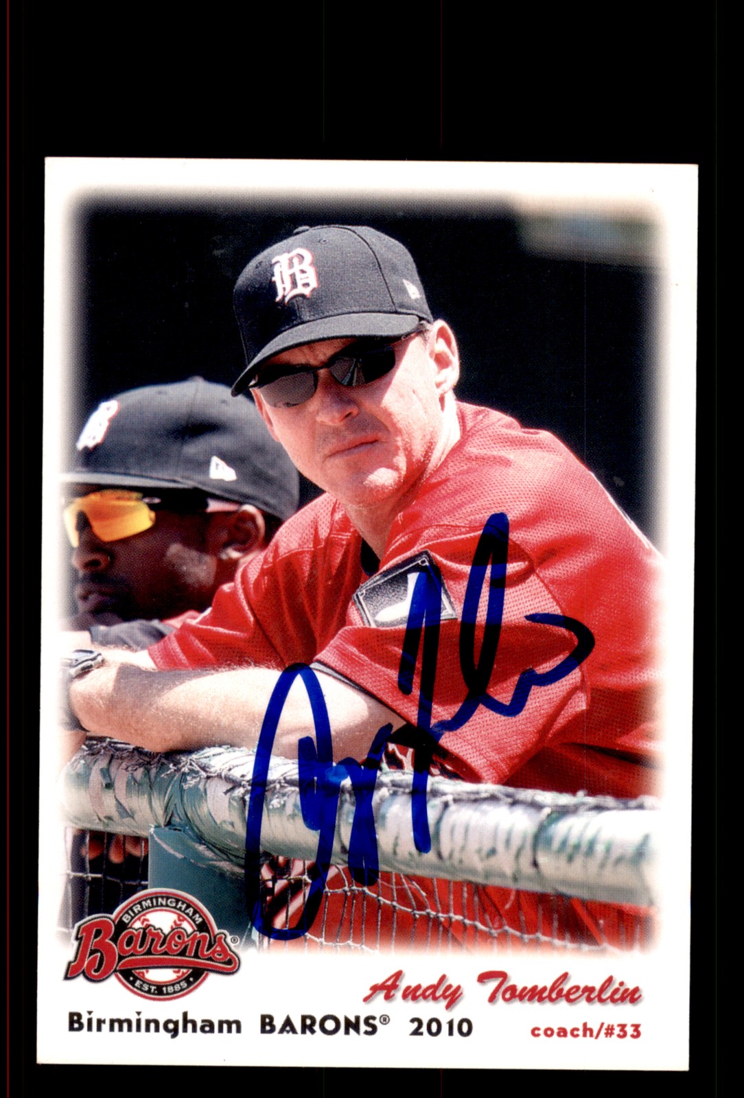 Signed Baseball Card Auto Andy Tomberlin 2010 Grandstand Birmingham Barons