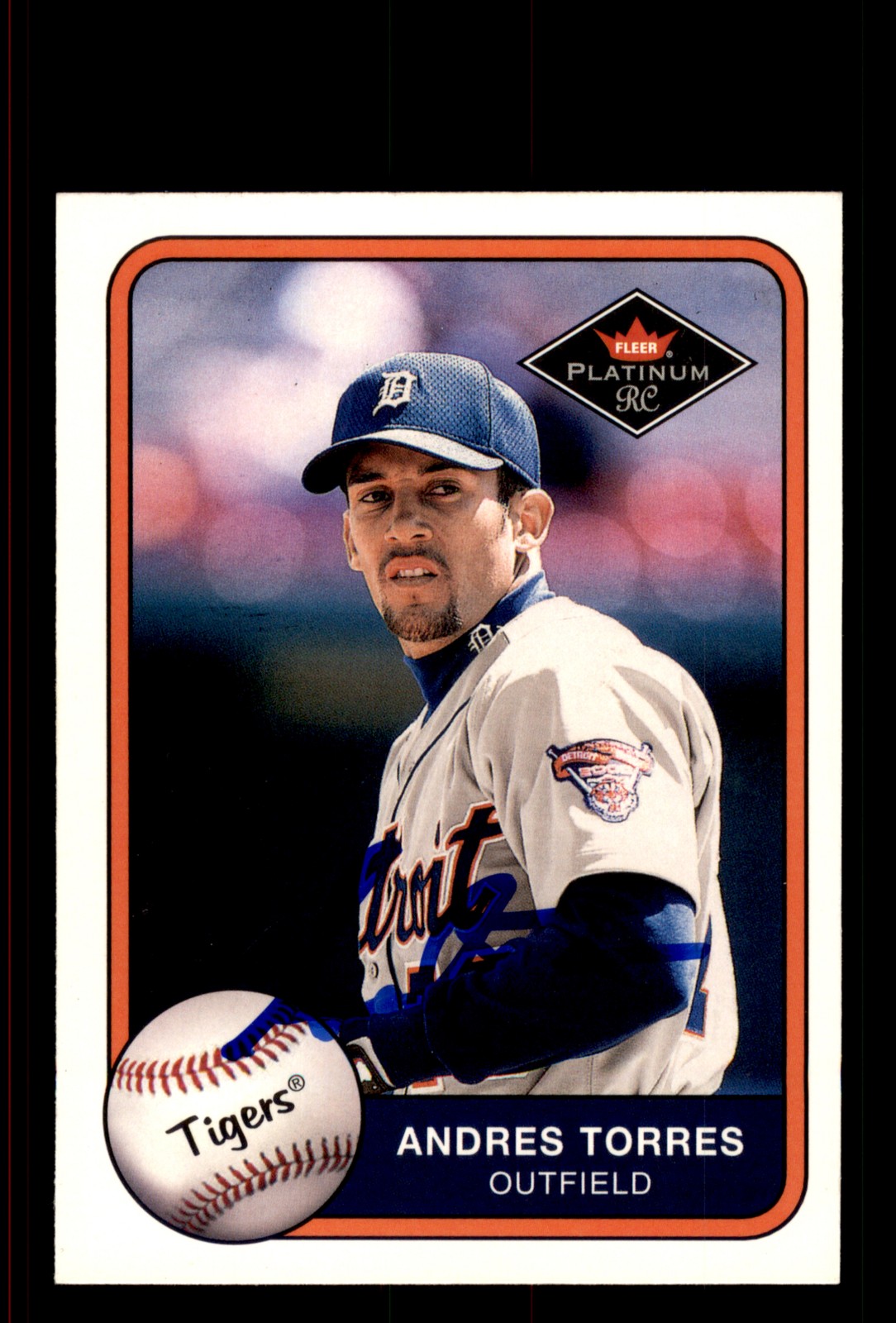 Signed Baseball Card Auto Andres Torres 2001 Fleer Platinum #532 Detroit Tigers