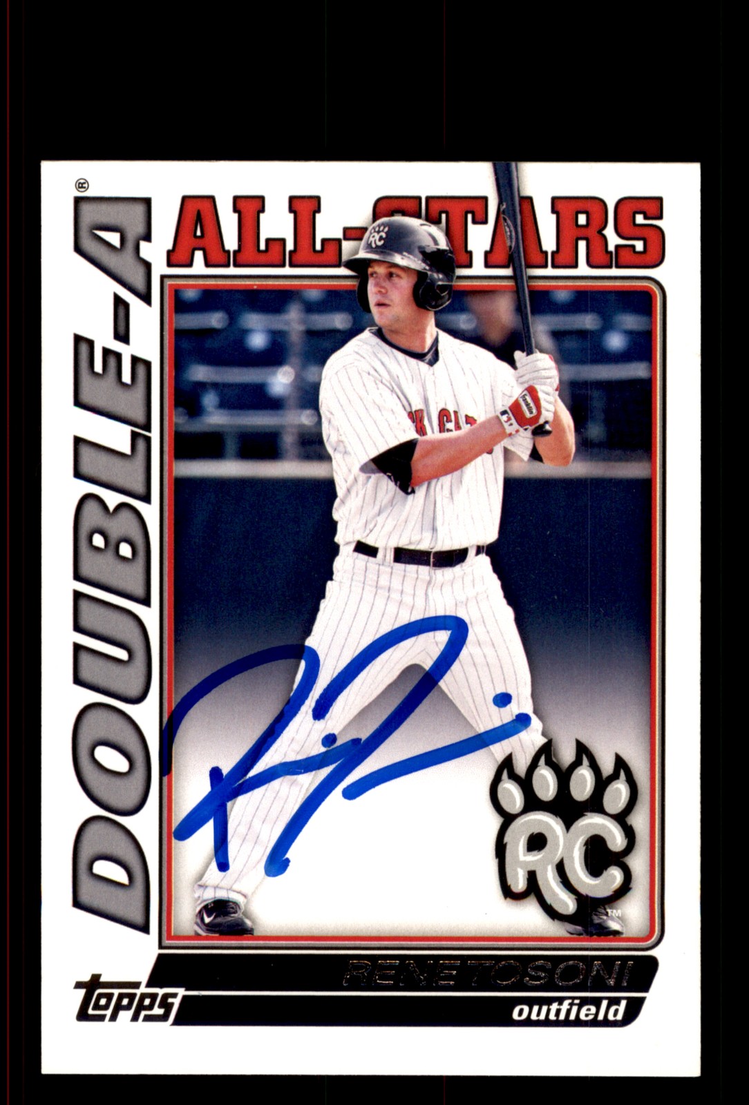 Signed Baseball Card Auto Rene Tosoni 2010 Topps Pro Debut #DA-25