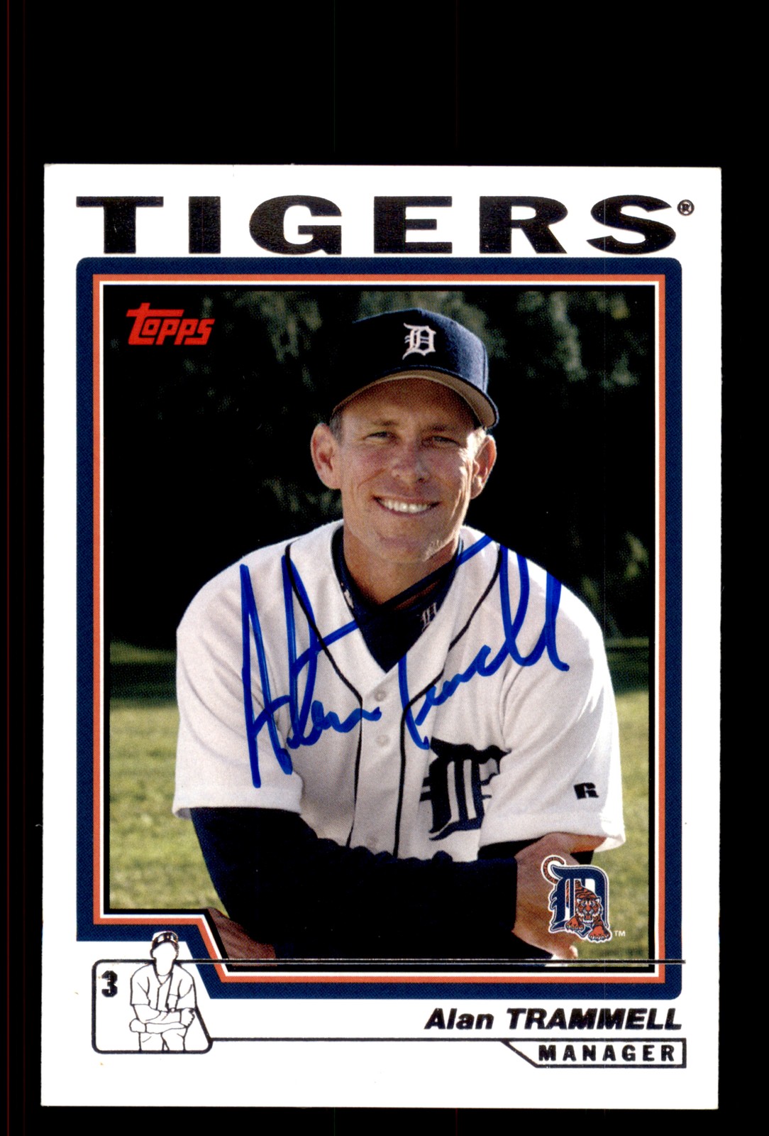 Signed Baseball Card Auto Alan Trammell 2004 Topps #277 Detroit Tigers