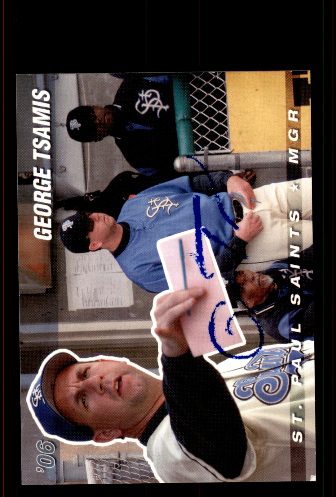 Signed Baseball Card Auto George Tsamis 2006 St. Paul Saints