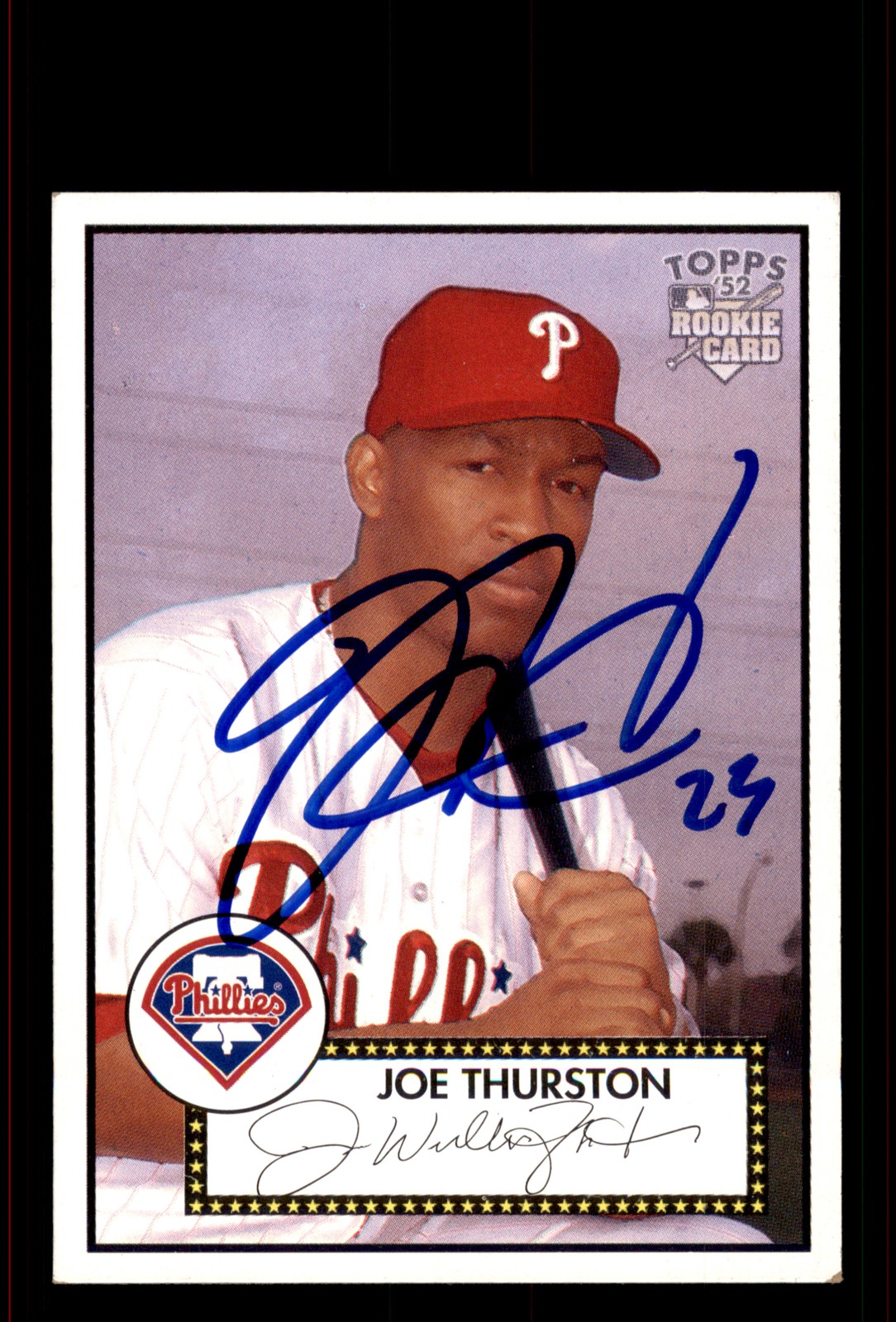 Signed Baseball Card Auto Joe Thurston 2006 Topps '52 Rookies #293 Phillies