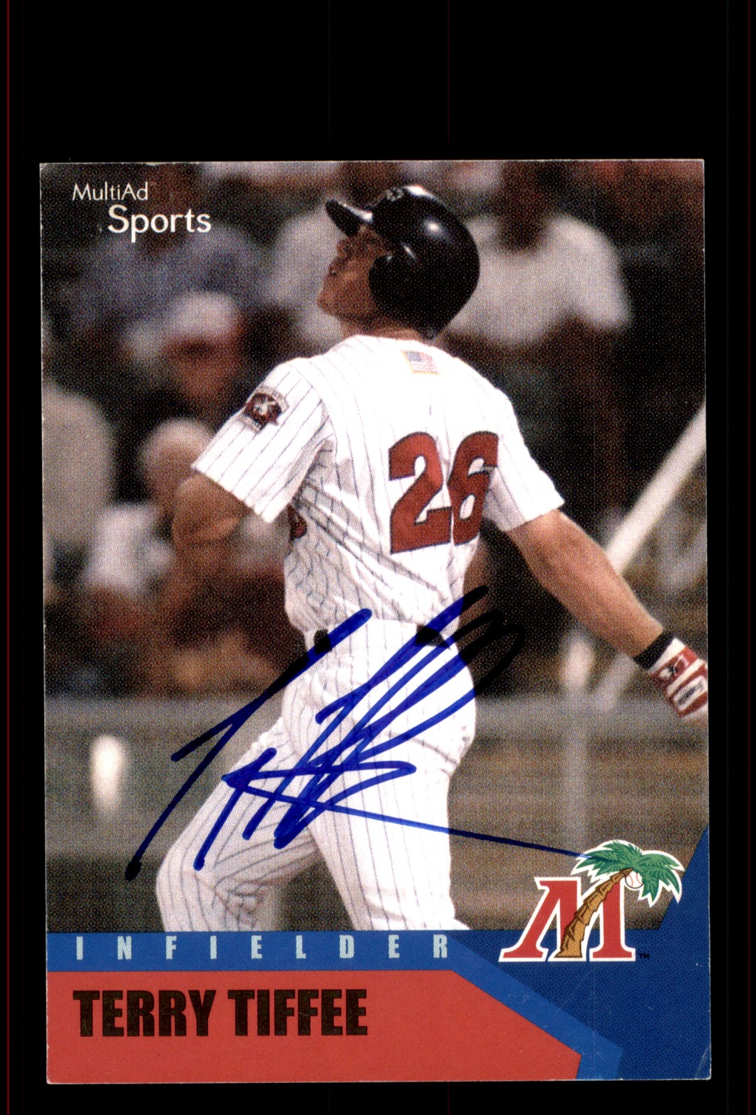 Signed Baseball Card Auto Terry Tiffee 2002 MultiAd Fort Myers Miracle