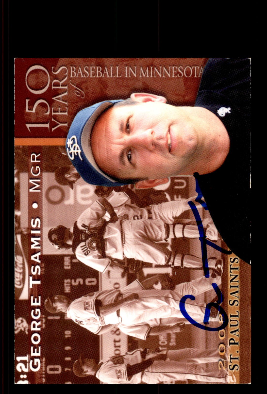 Signed Baseball Card Auto George Tsamis 2008 St. Paul Saints