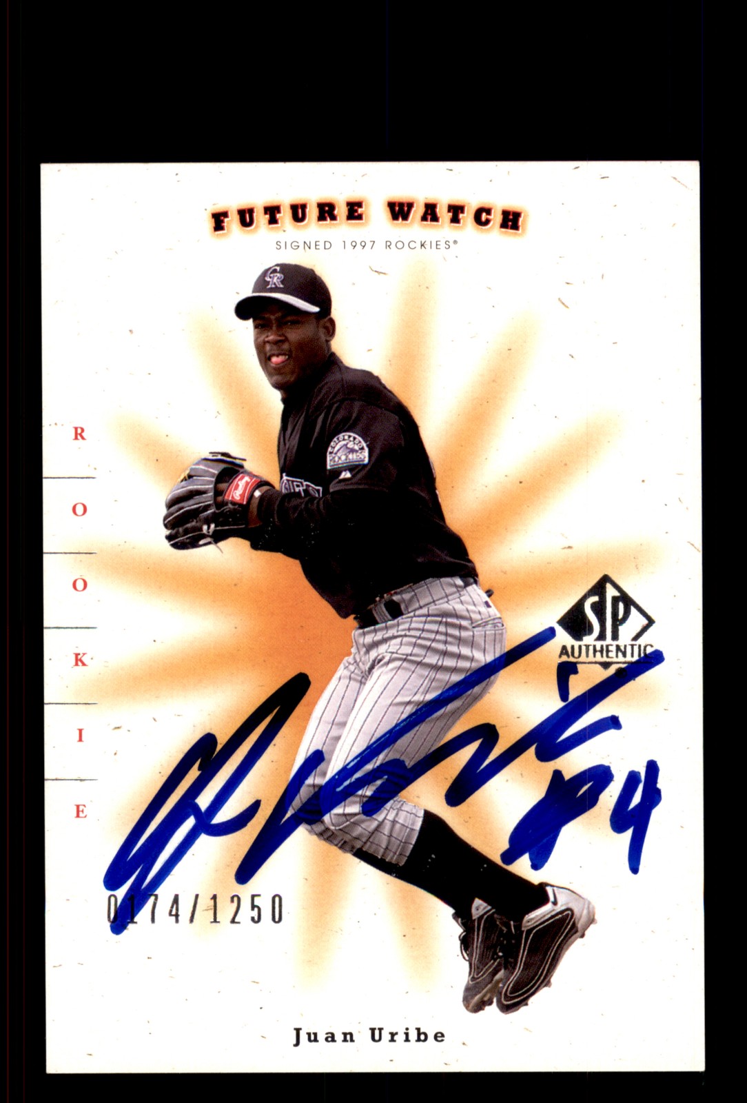 Signed Baseball Card Auto Juan Uribe 2001 SP Authentic #94 Colorado Rockies