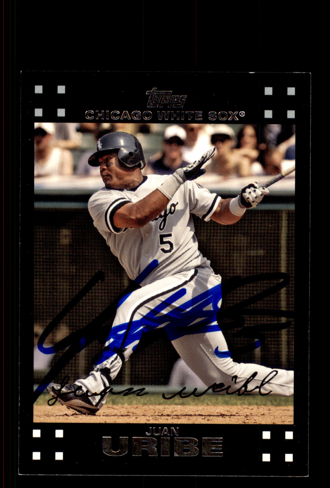 Signed Baseball Card Auto Juan Uribe 2007 Topps #544 Chicago White Sox