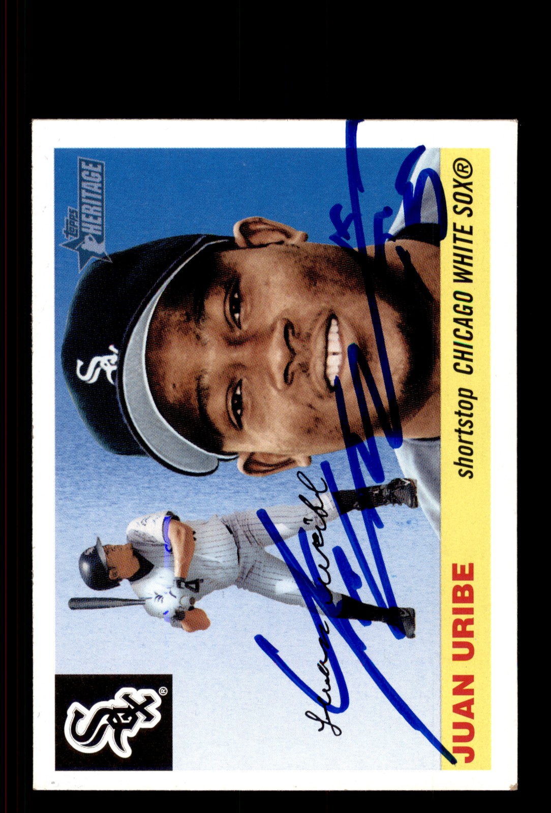 Signed Baseball Card Auto Juan Uribe 2004 Topps Heritage #7 Chicago White Sox