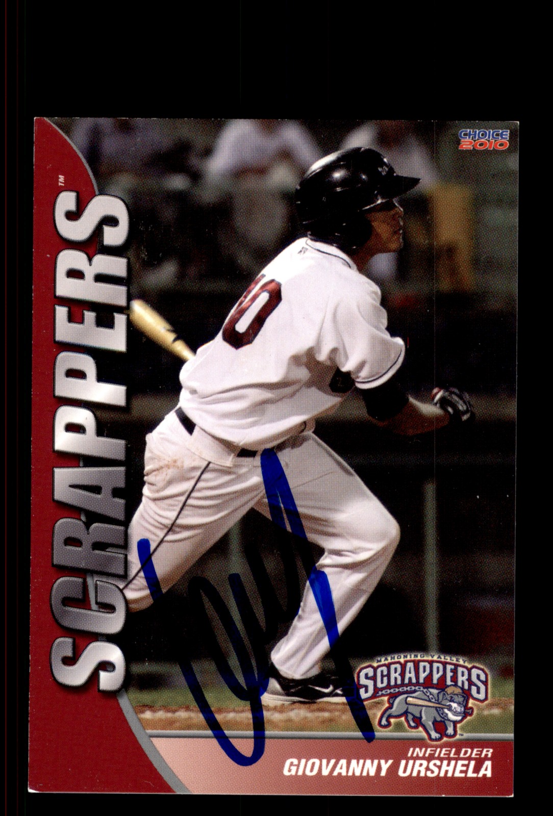 Signed Baseball Card Auto Giovanny Urshela 2010 Choice Mahoning Valley Scrappers