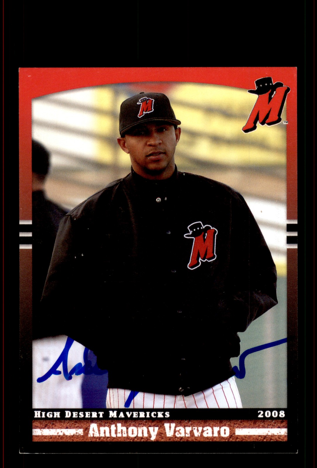 Signed Baseball Card Auto Anthony Varvaro 2008 Grandstand High Desert Mavericks