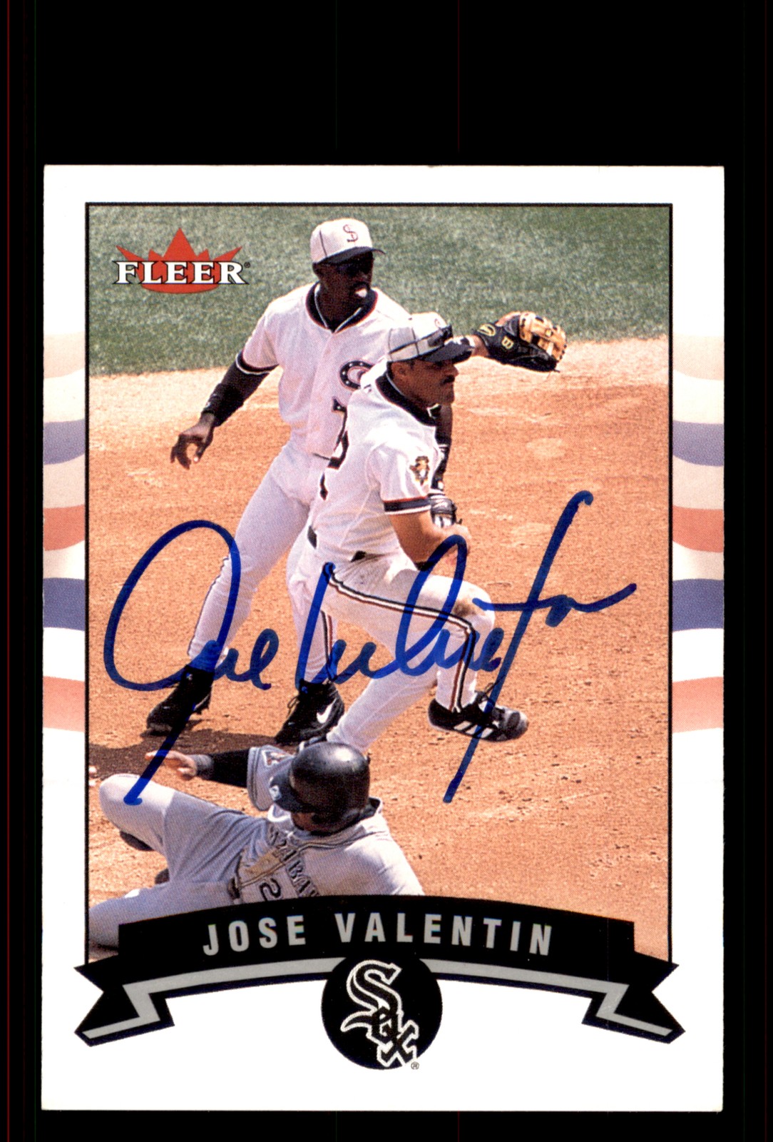 Signed Baseball Card Auto Jose Valentin 2002 Fleer #80 Chicago White Sox