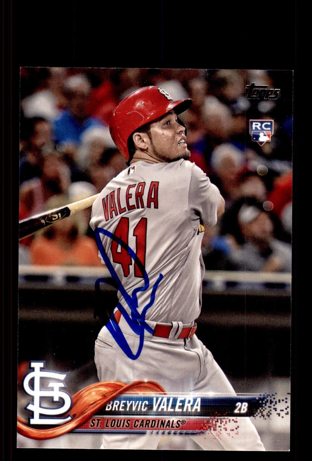 Signed Baseball Card Auto Breyvic Valera 2018 Topps #459 St. Louis Cardinals