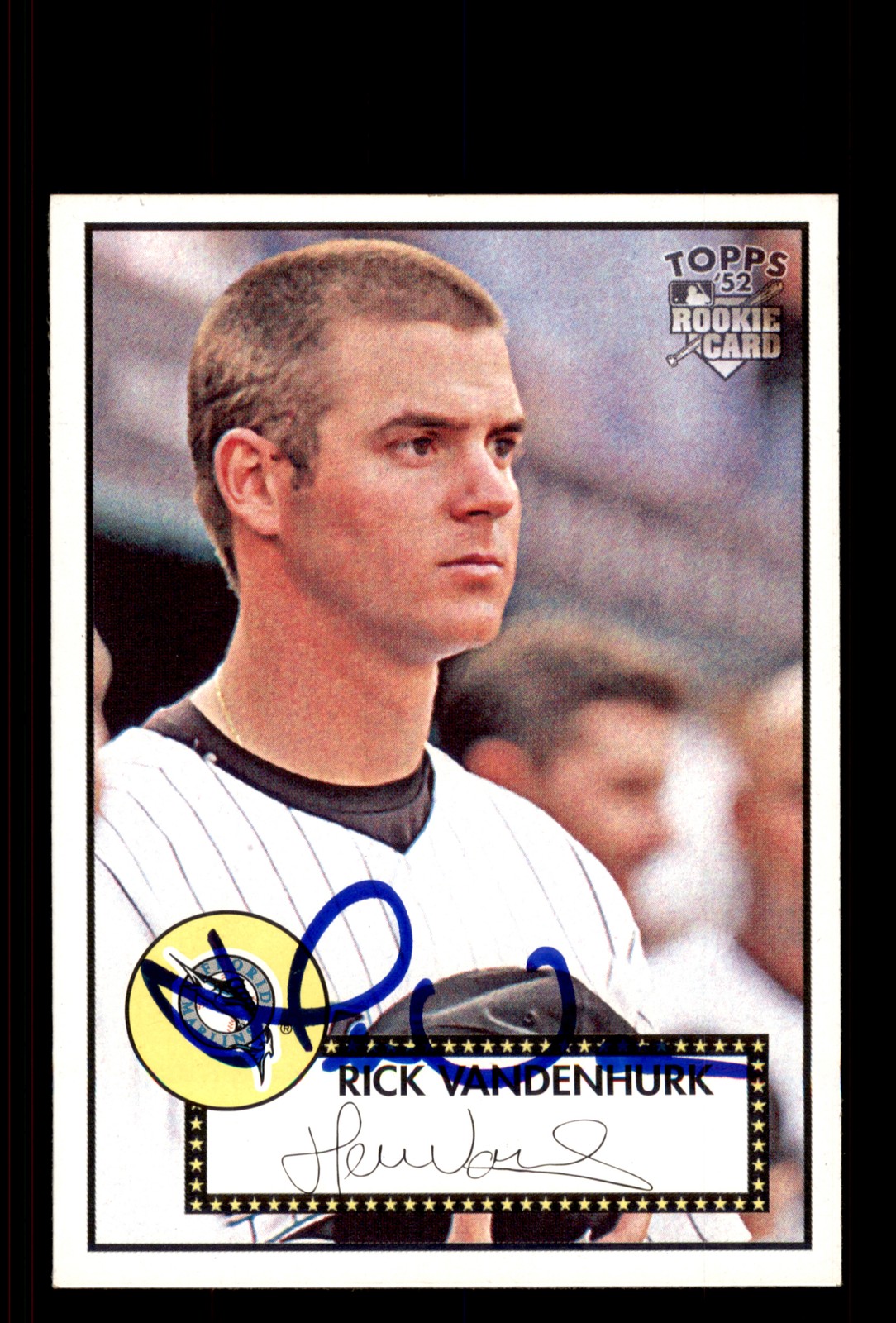 Signed Baseball Card Auto Rick van den Hurk 2007 Topps Rookie '52 #123 Marlins