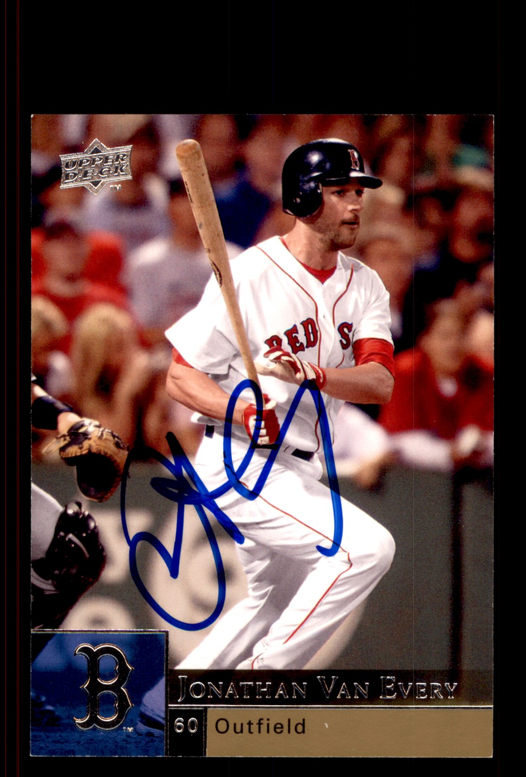 Signed Baseball Card Auto Jonathan Van Every 2009 Upper Deck #556 Boston Red Sox