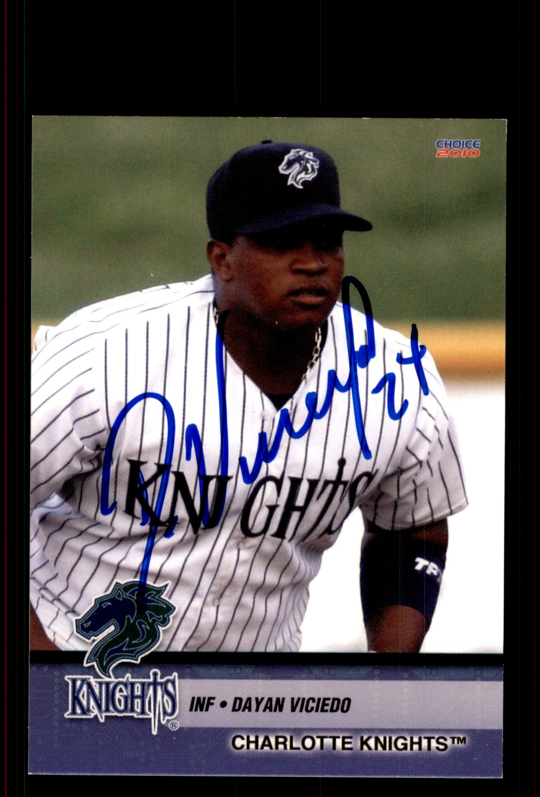 Signed Baseball Card Auto Dayan Viciedo 2010 Choice Charlotte Knights