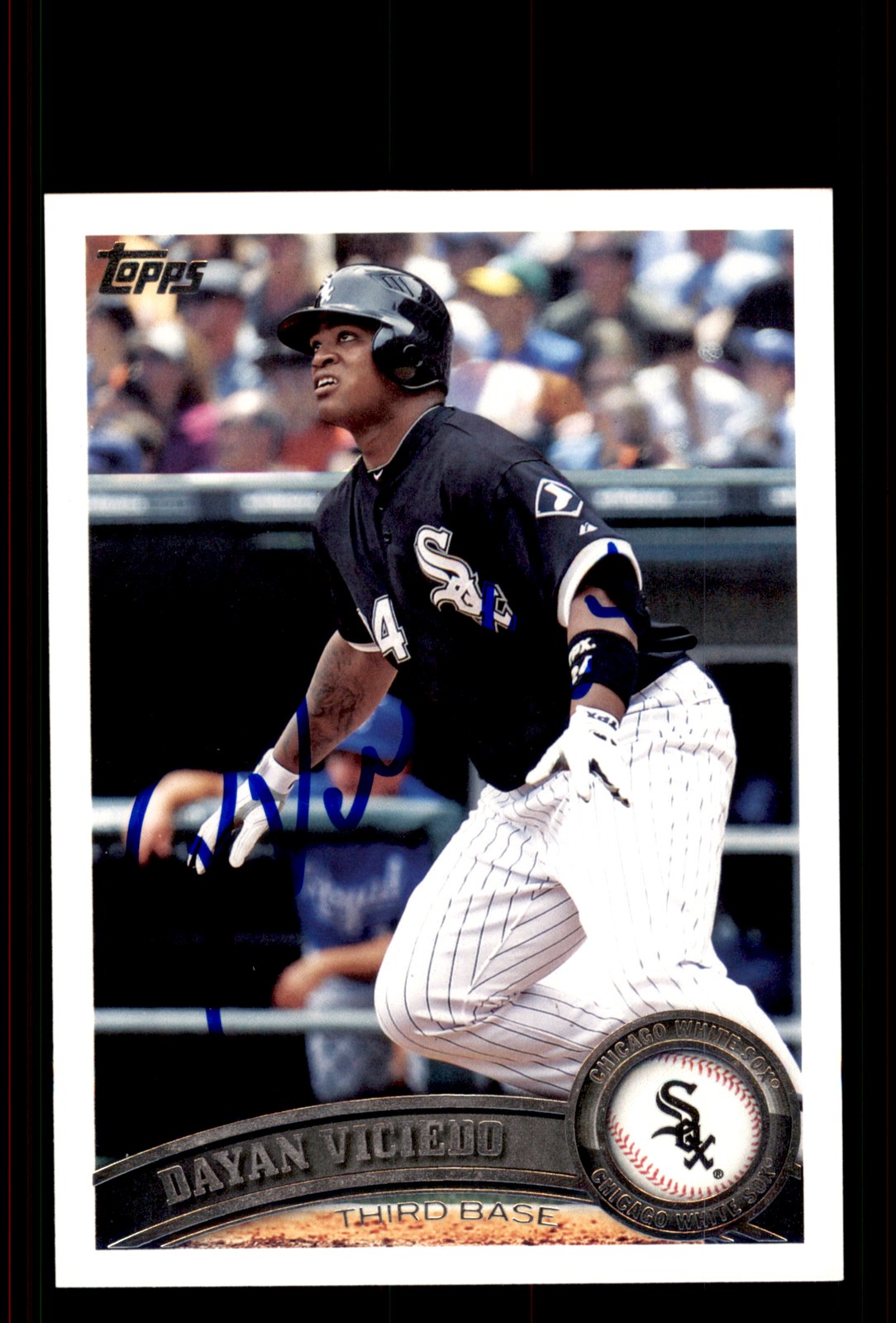 Signed Baseball Card Auto Dayan Viciedo 2011 Topps #592 Chicago White Sox