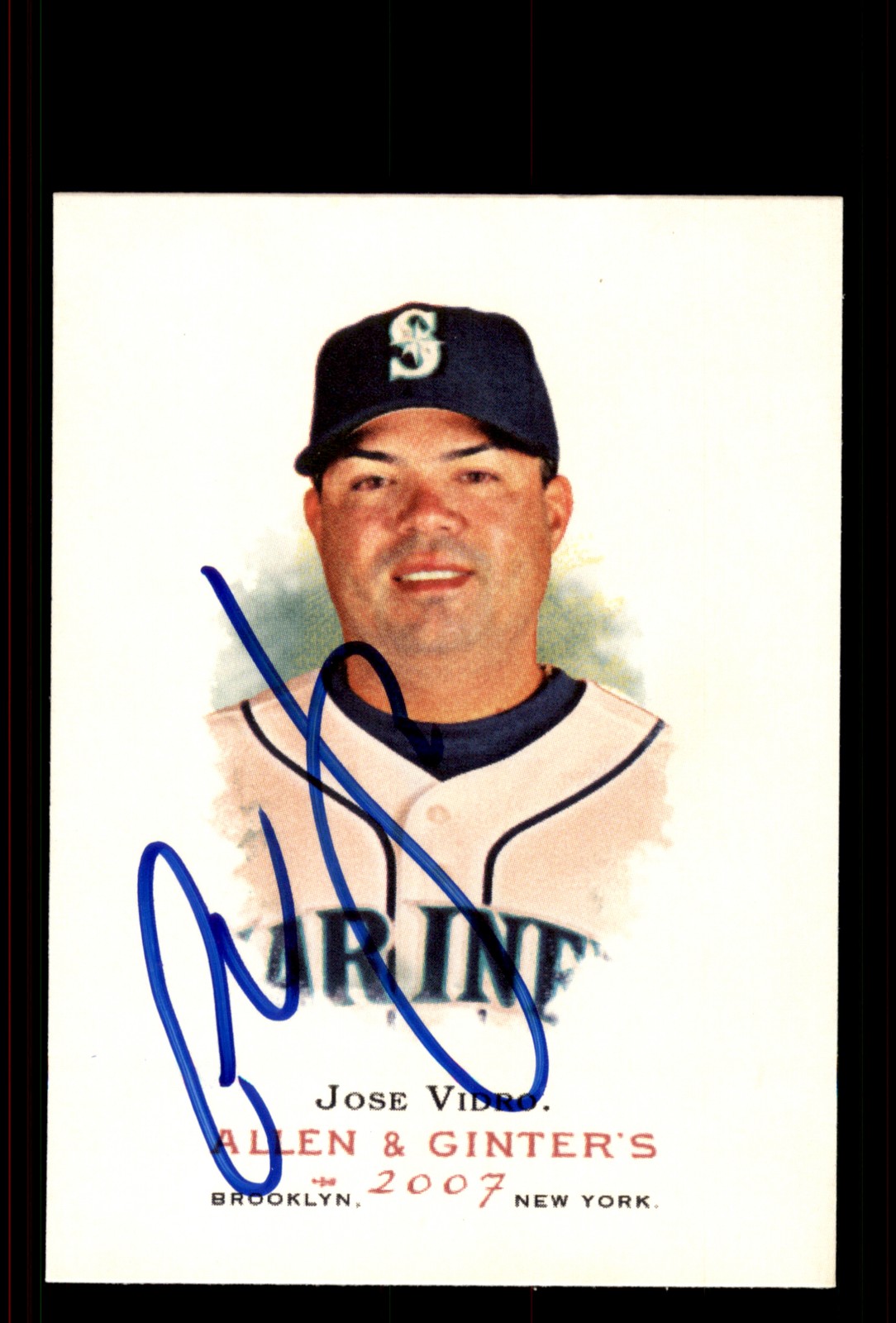 Signed Baseball Card Auto Jose Vidro 2007 Topps Allen & Ginter #145 Mariners