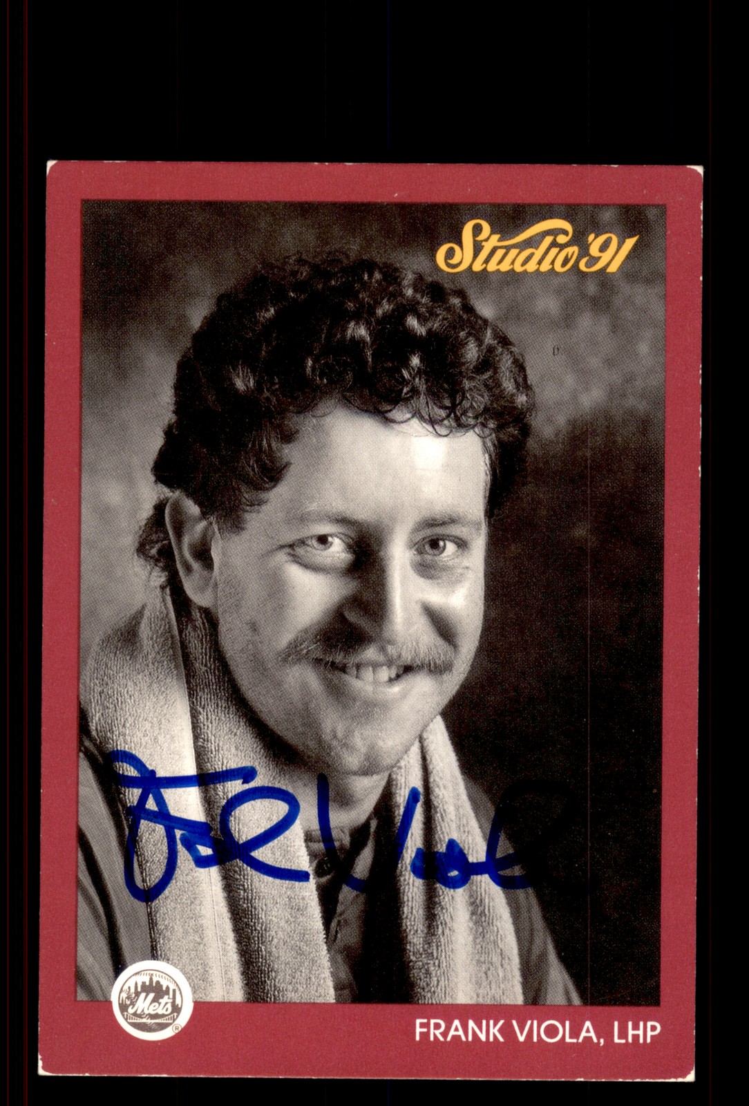 Signed Baseball Card Auto Frank Viola 1991 Studio #210 New York Mets