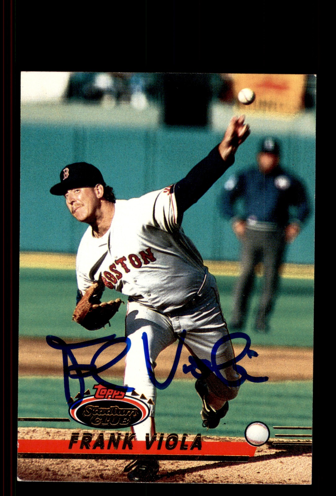 Signed Baseball Card Auto Frank Viola 1993 Topps Stadium Club #147 Red Sox
