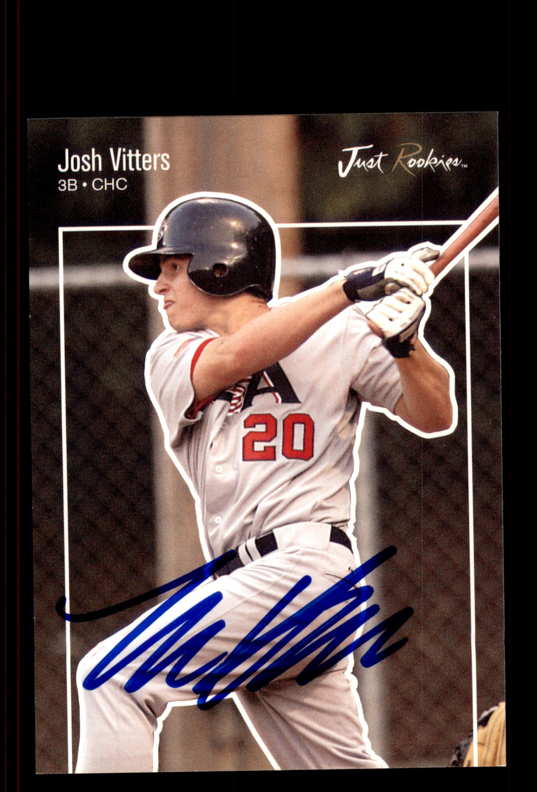 Signed Baseball Card Auto Josh Vitters 2007 Just Minors Rookies #JR-59 Cubs