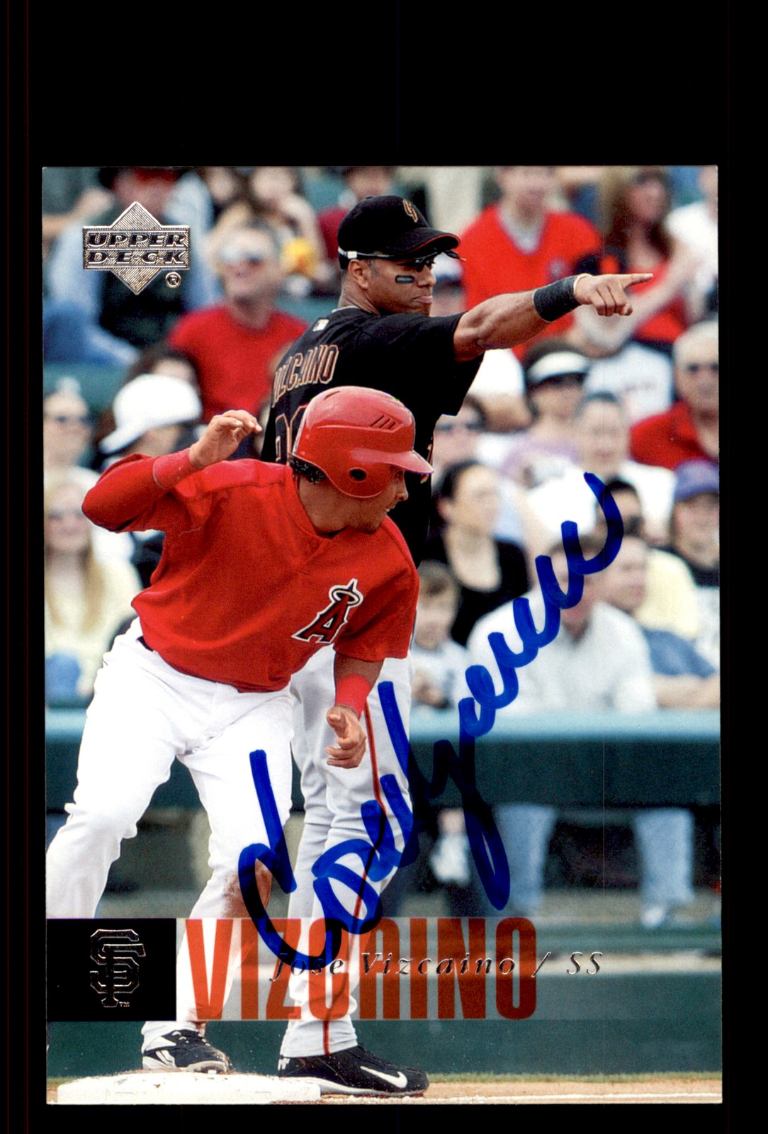Signed Baseball Card Auto Jose Vizcaino 2006 Upper Deck #787 Giants