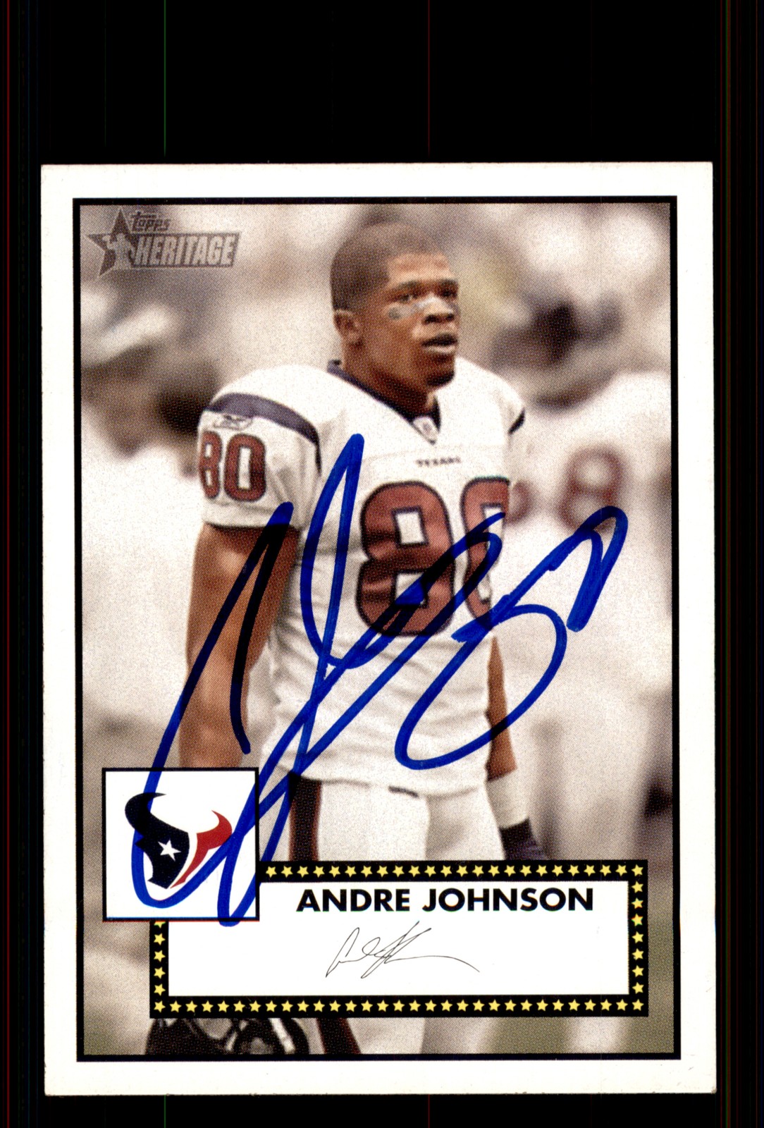 Signed Football Card Auto Andre Johnson 2006 Topps Heritage #105 Houston Texans