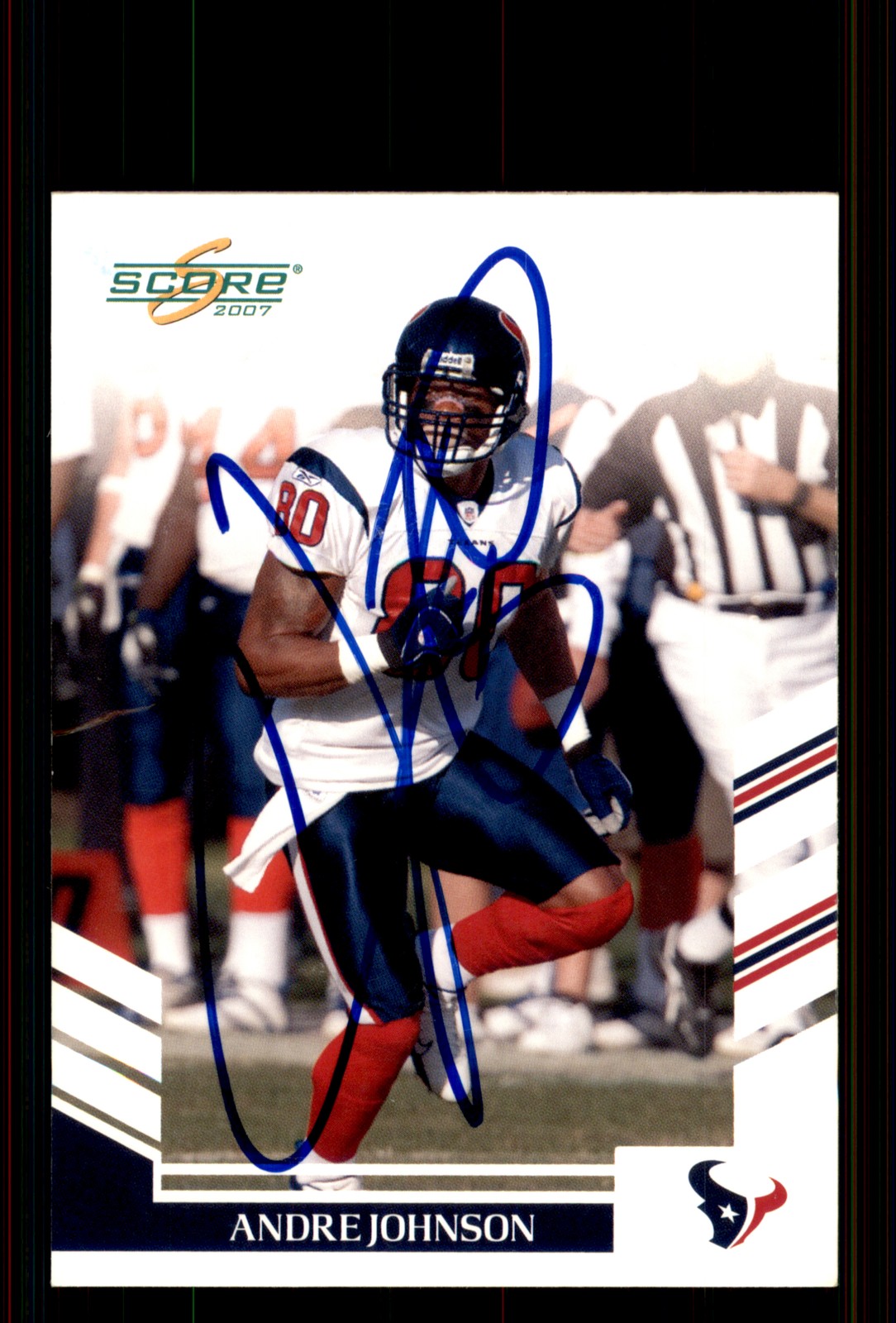 Signed Football Card Auto Andre Johnson 2007 Score #214 Houston Texans