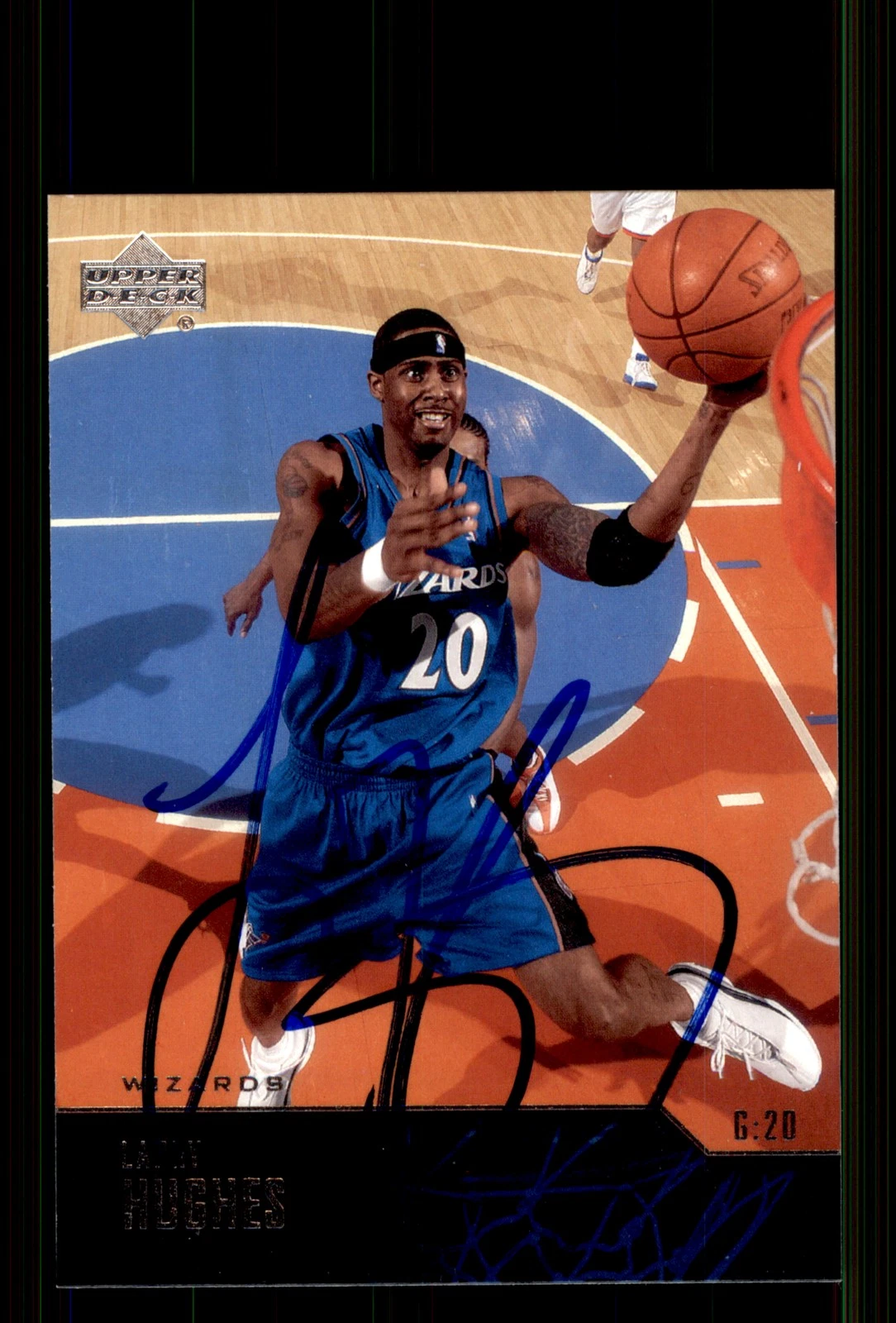 Signed Basketball Card Auto Larry Hughes 2003-04 Upper Deck #290 Wizards
