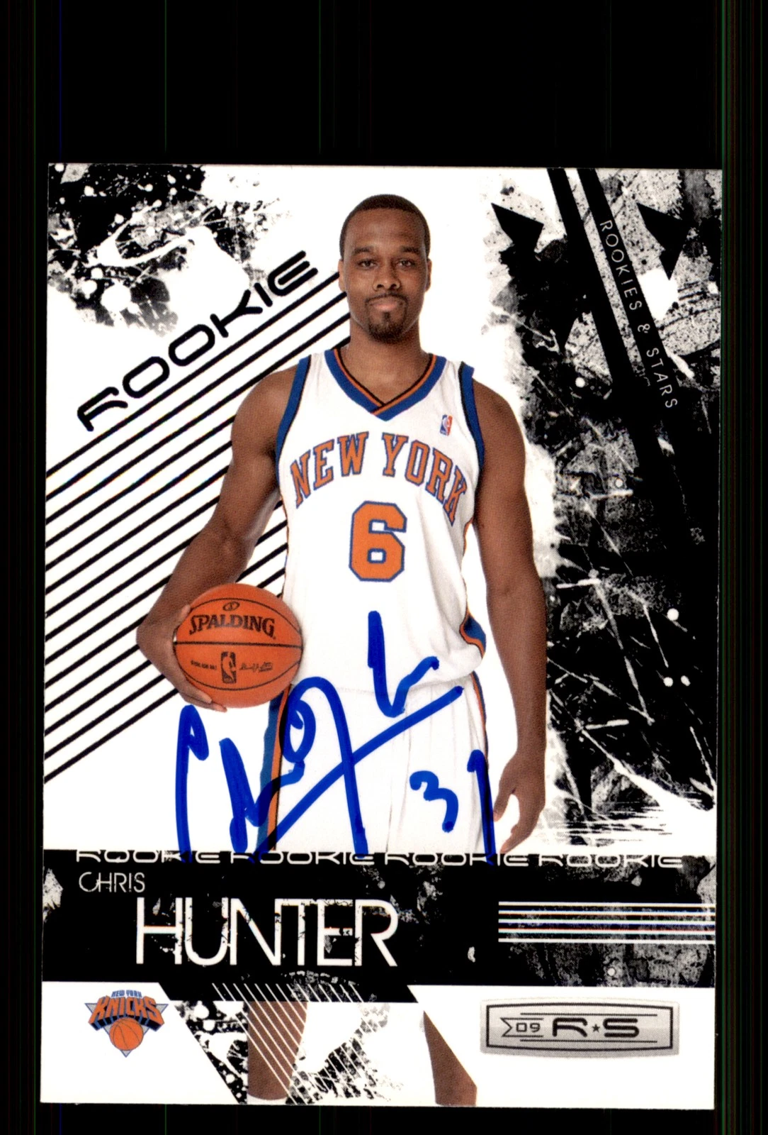 Signed Basketball Card Auto Chris Hunter 2009-10 Panini Rookies & Stars #128