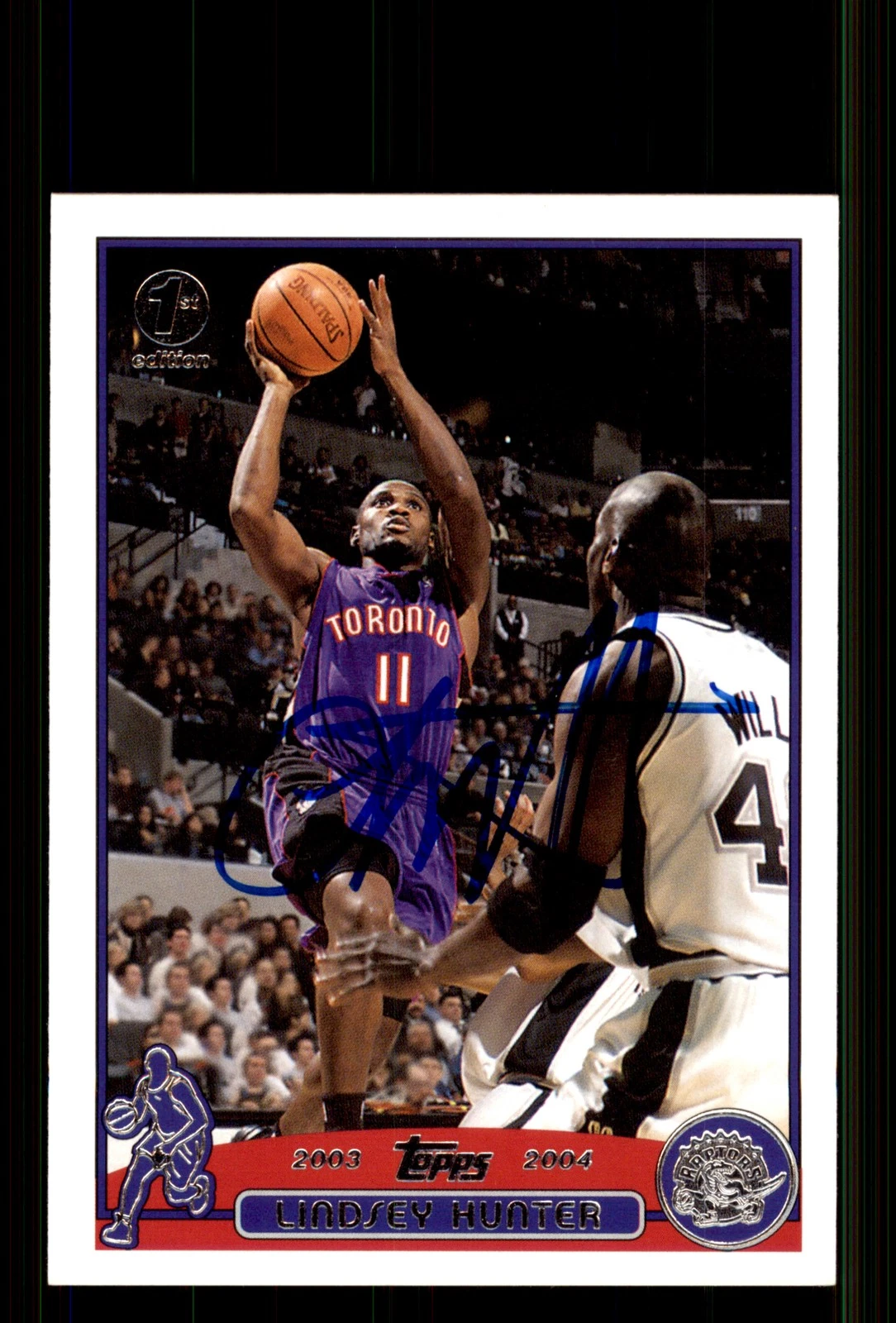Signed Basketball Card Auto Lindsey Hunter 2003-04 Topps 1st Ed #216 Raptors