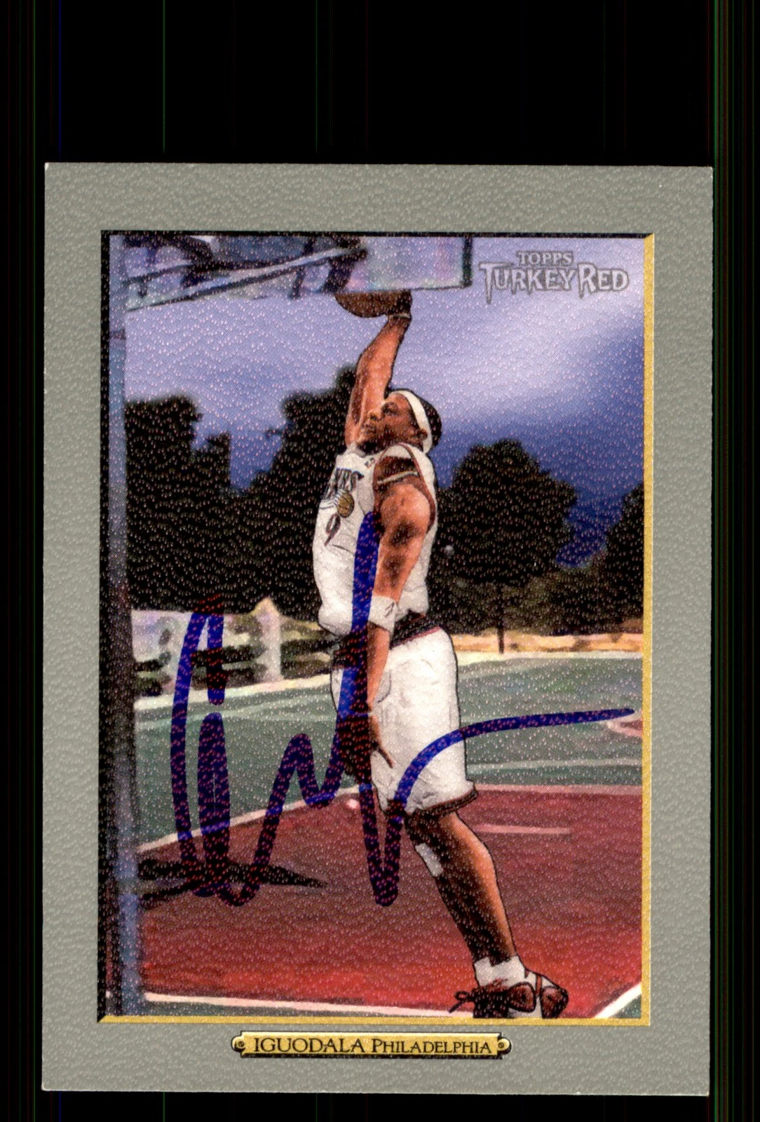 Signed Basketball Card Auto Andre Iguodala 2006-07 Topps Turkey Red #35 76ers