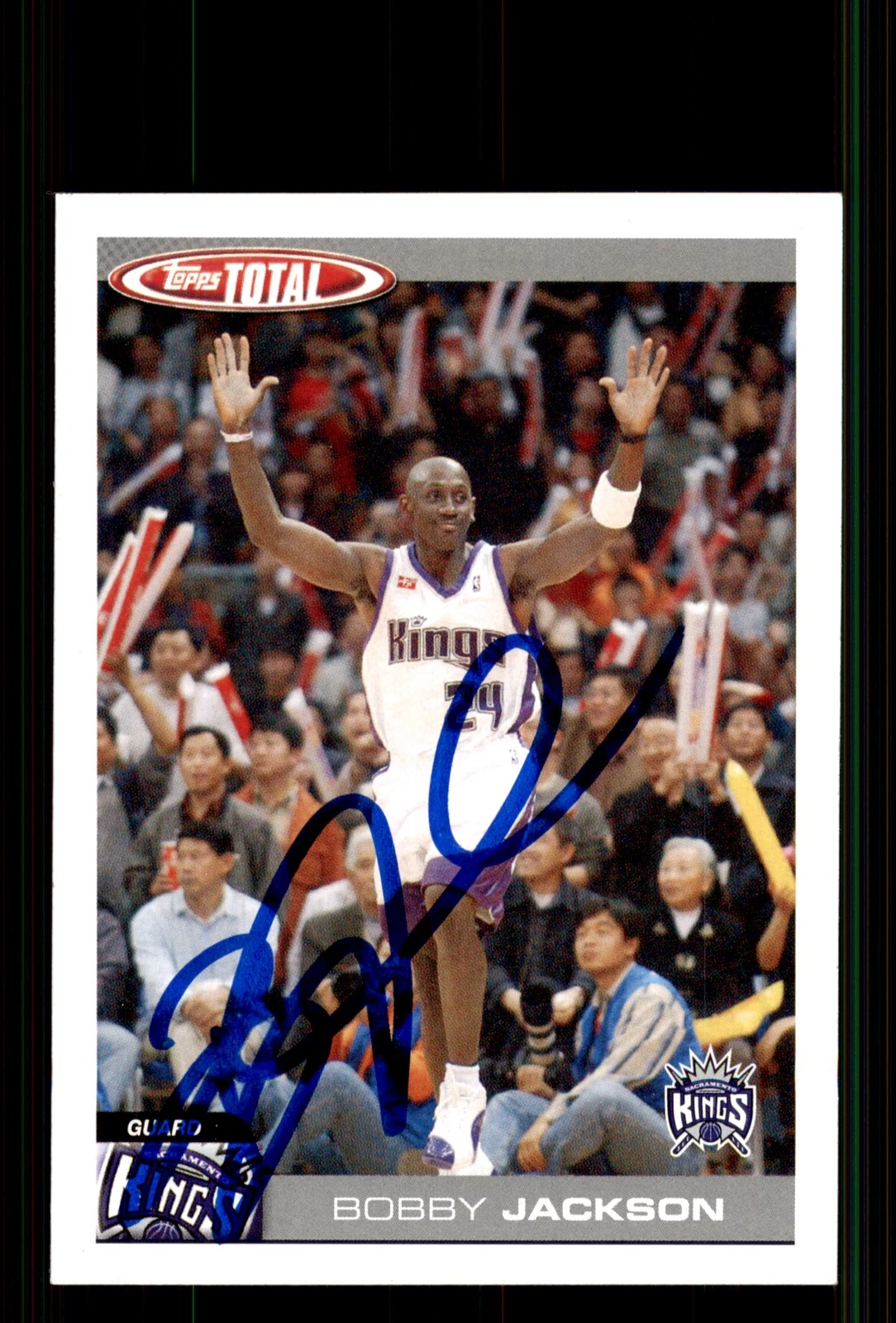 Signed Basketball Card Auto Bobby Jackson 2004-05 Topps Total #74 Kings