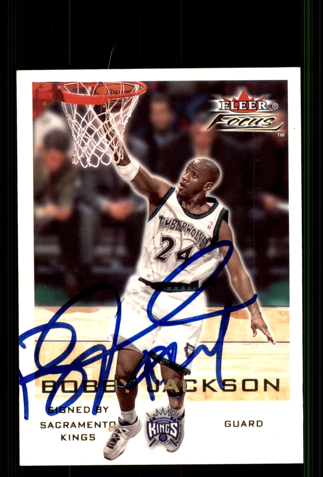 Signed Basketball Card Auto Bobby Jackson 2000-01 Fleer Focus #45 Kings