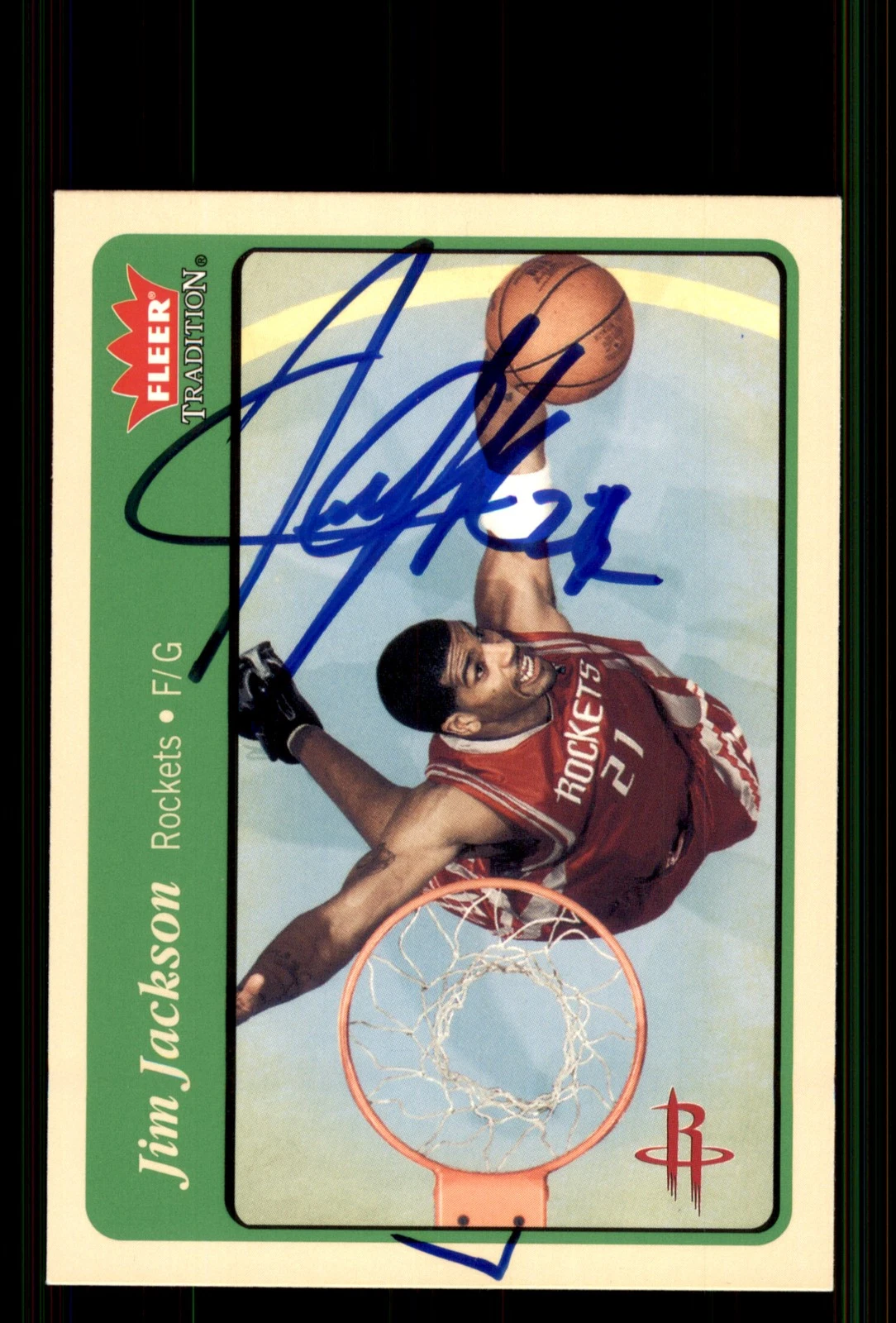 Signed Basketball Card Auto Jim Jackson 2004-05 Fleer Tradition #160 Green
