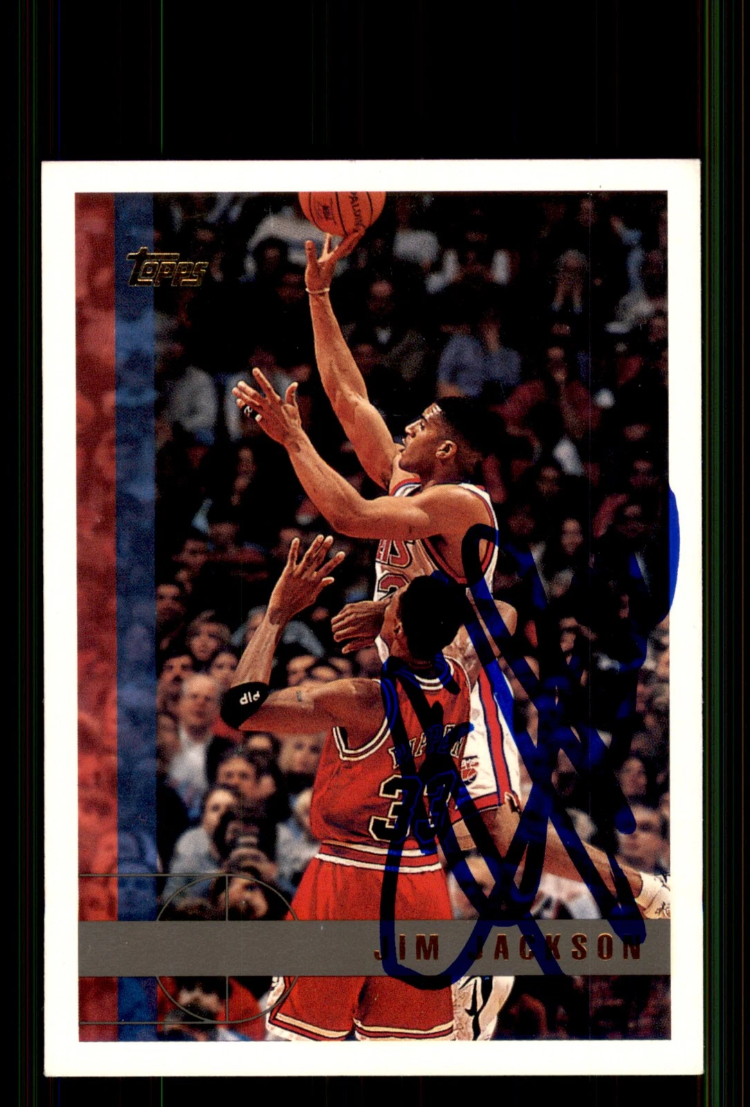 Signed Basketball Card Auto Jim Jackson 1997-98 Topps #70 New Jersey Nets
