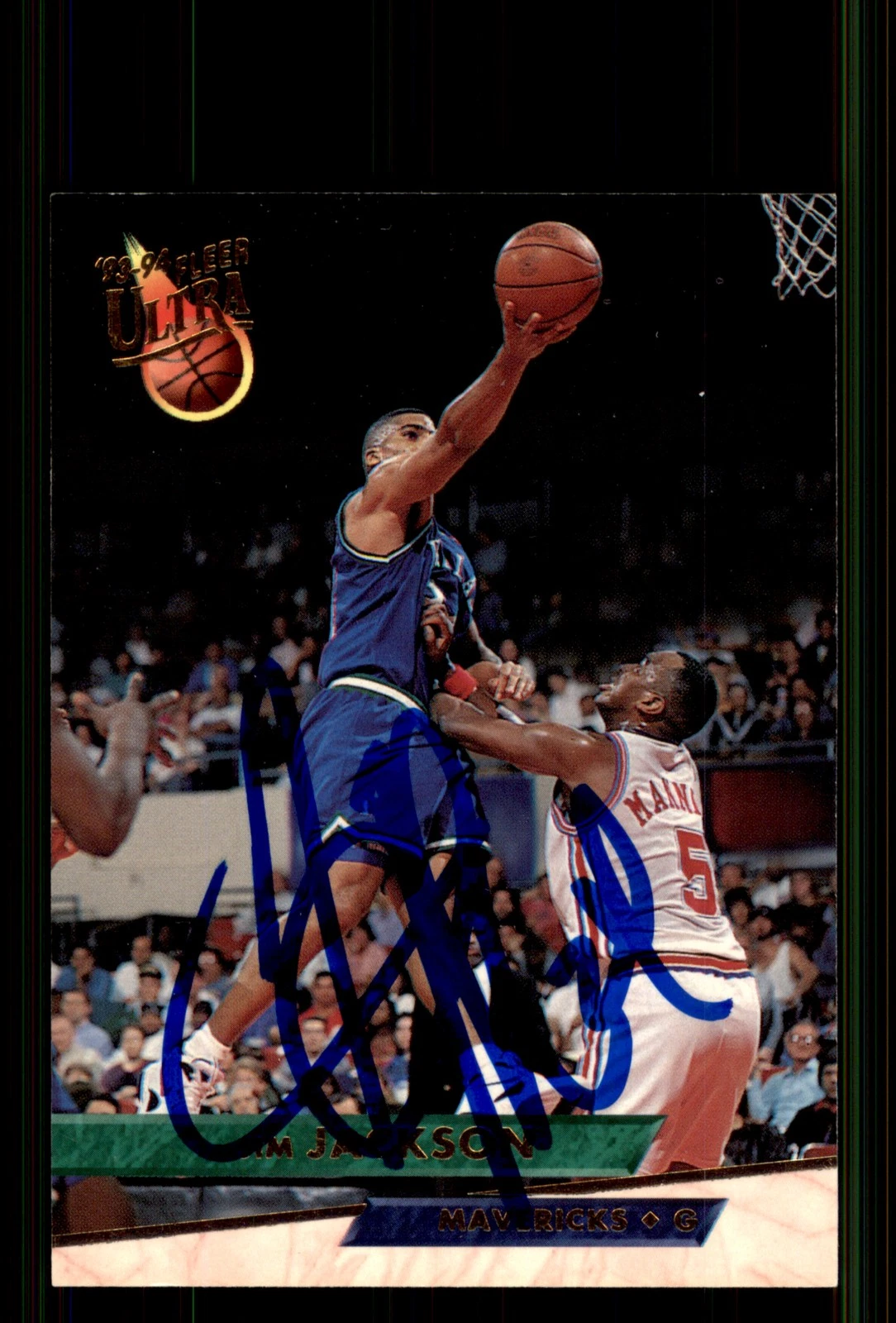 Signed Basketball Card Auto Jim Jackson 1993-94 Ultra #46 Dallas Mavericks