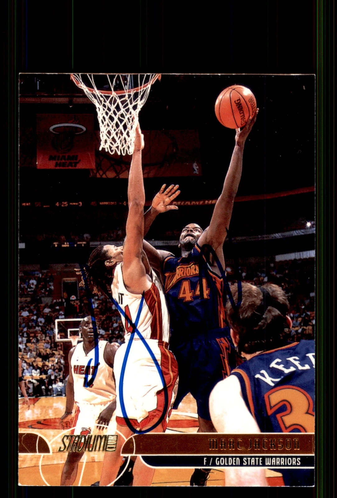 Signed Basketball Card Auto Marc Jackson 2001-02 Stadium Club #12 Warriors