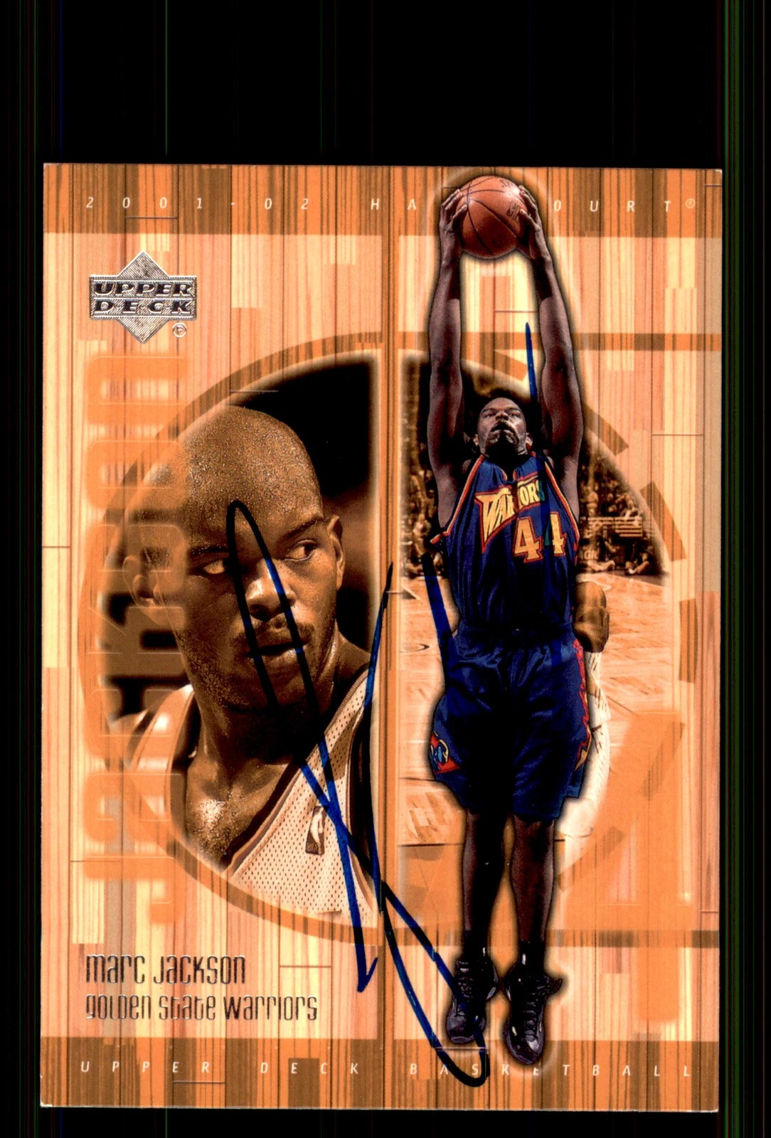 Signed Basketball Card Auto Marc Jackson 2001-02 Upper Deck Hardcourt #27