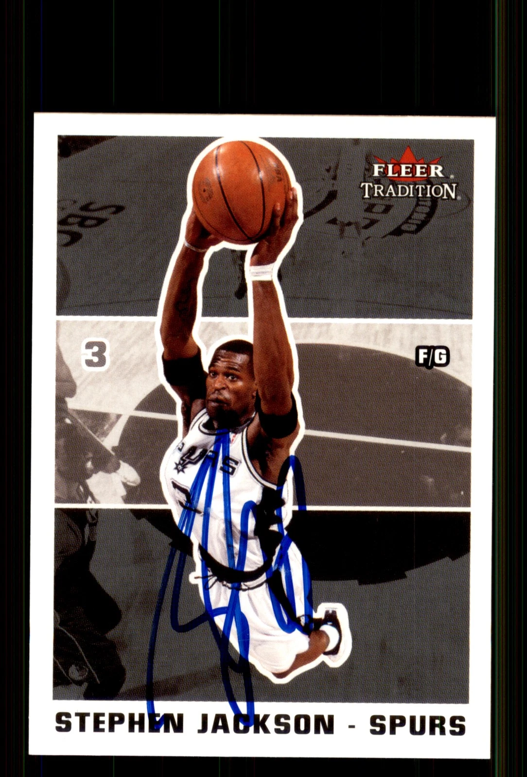Signed Basketball Card Auto Stephen Jackson 2003-04 Fleer Tradition #217 Spurs