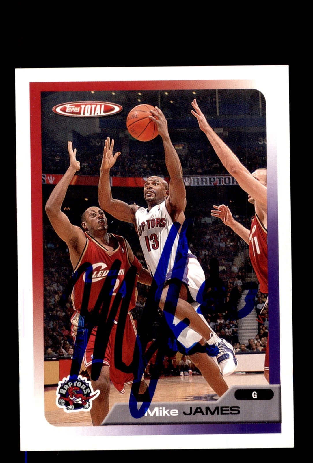 Signed Basketball Card Auto Mike James 2005-06 Topps Total #33 Toronto Raptors