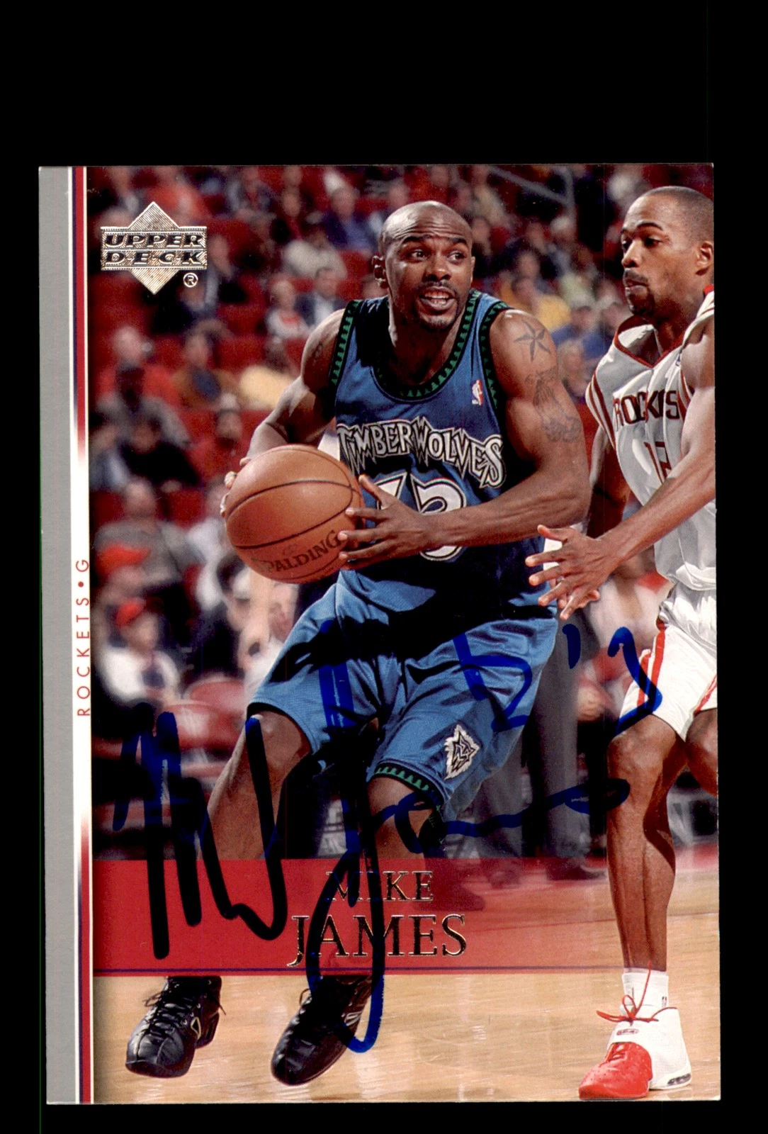 Signed Basketball Card Auto Mike James 2007-08 Upper Deck #65 Houston Rockets