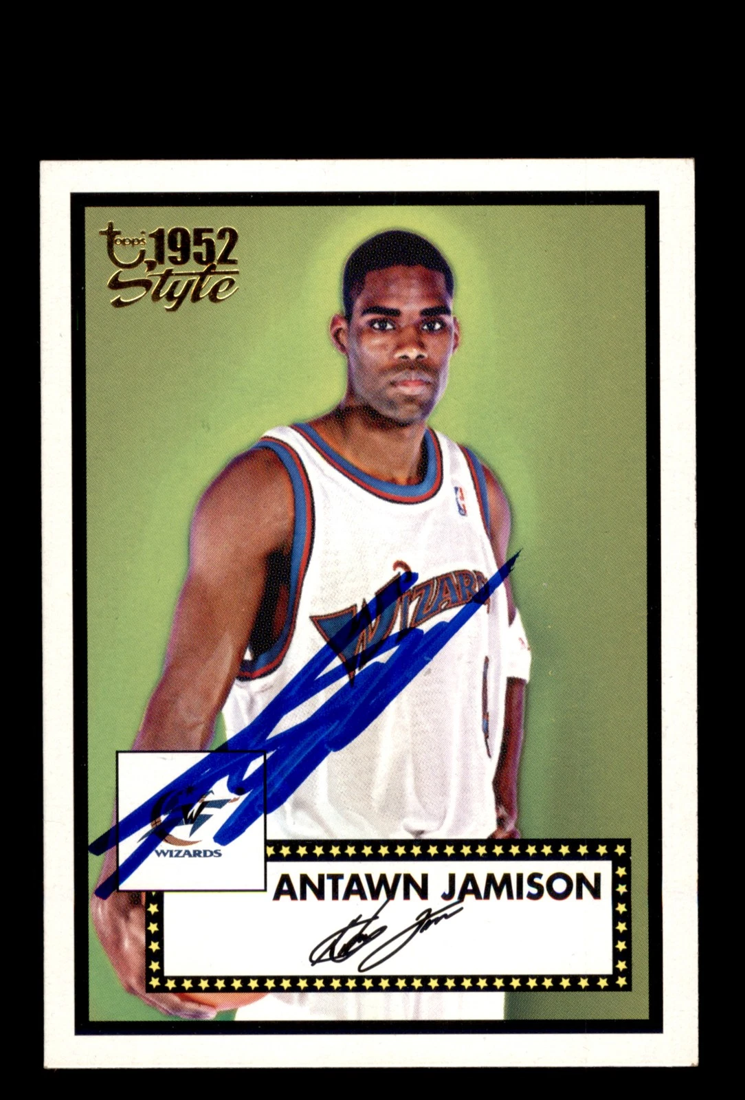 Signed Basketball Card Auto Antawn Jamison 2005-06 Topps 1952 Style #98 Wizards