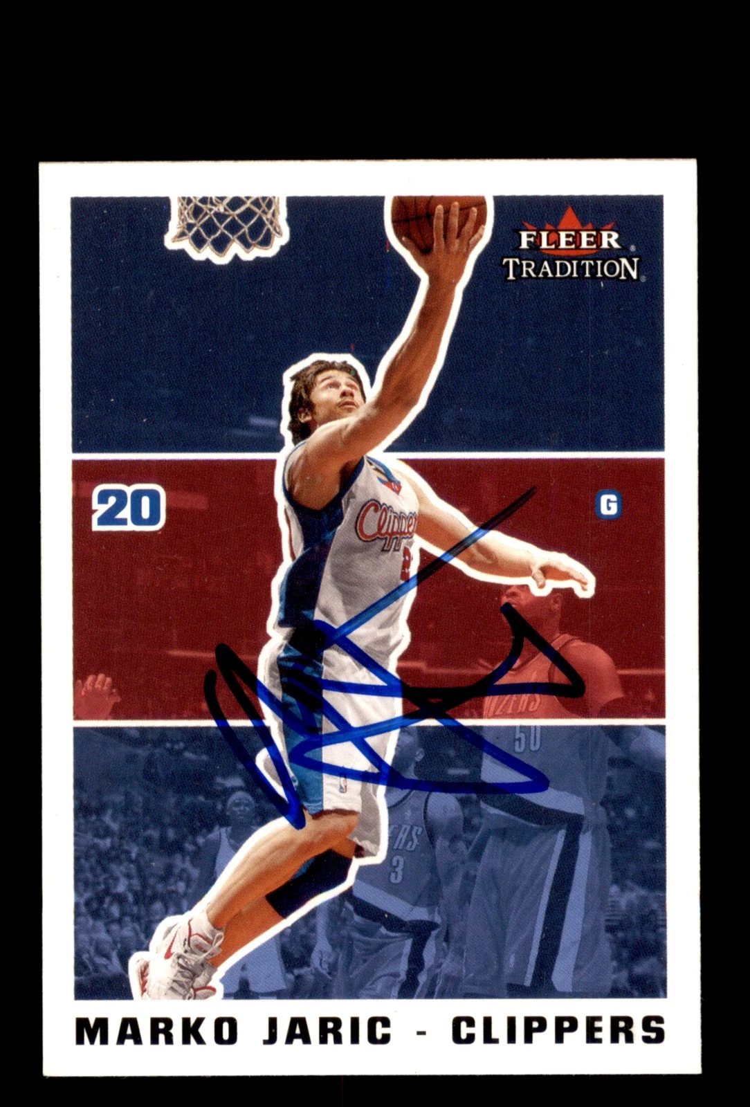 Signed Basketball Card Auto Marko Jaric 2003-04 Fleer Tradition #25 Clippers