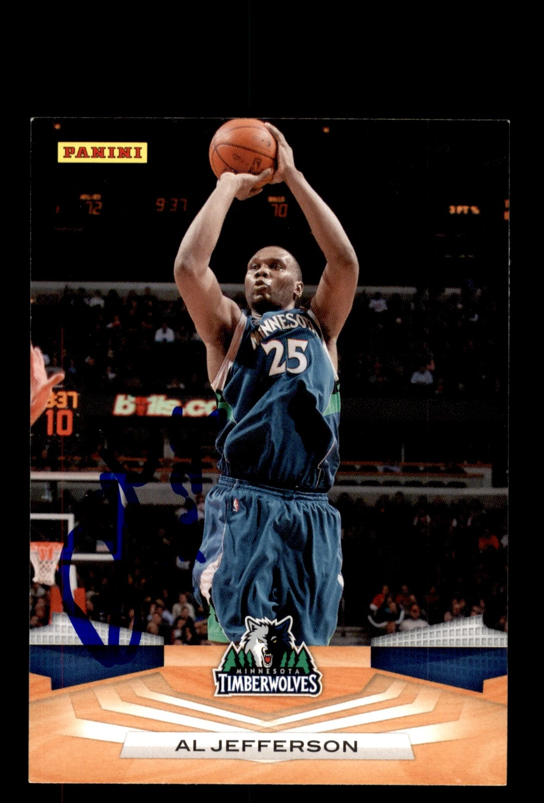 Signed Basketball Card Auto Al Jefferson 2009-10 Panini #210 Timberwolves