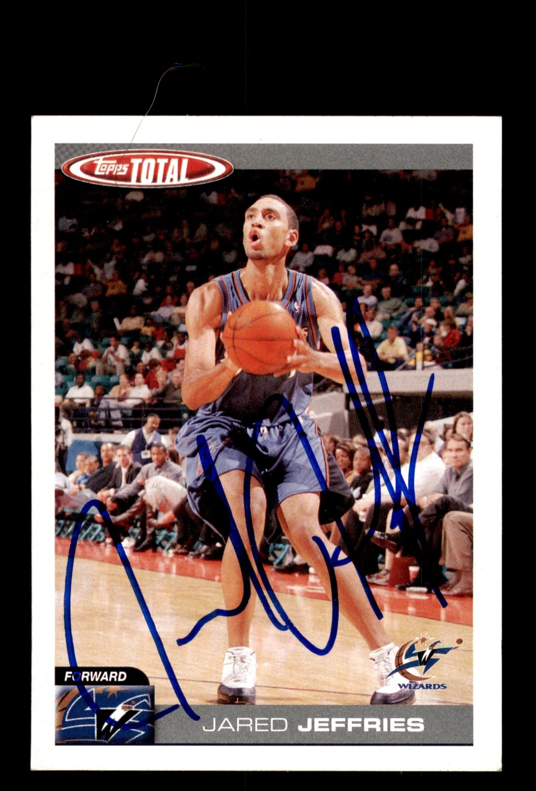 Signed Basketball Card Auto Jared Jeffries 2004-05 Topps Total #260 Wizards